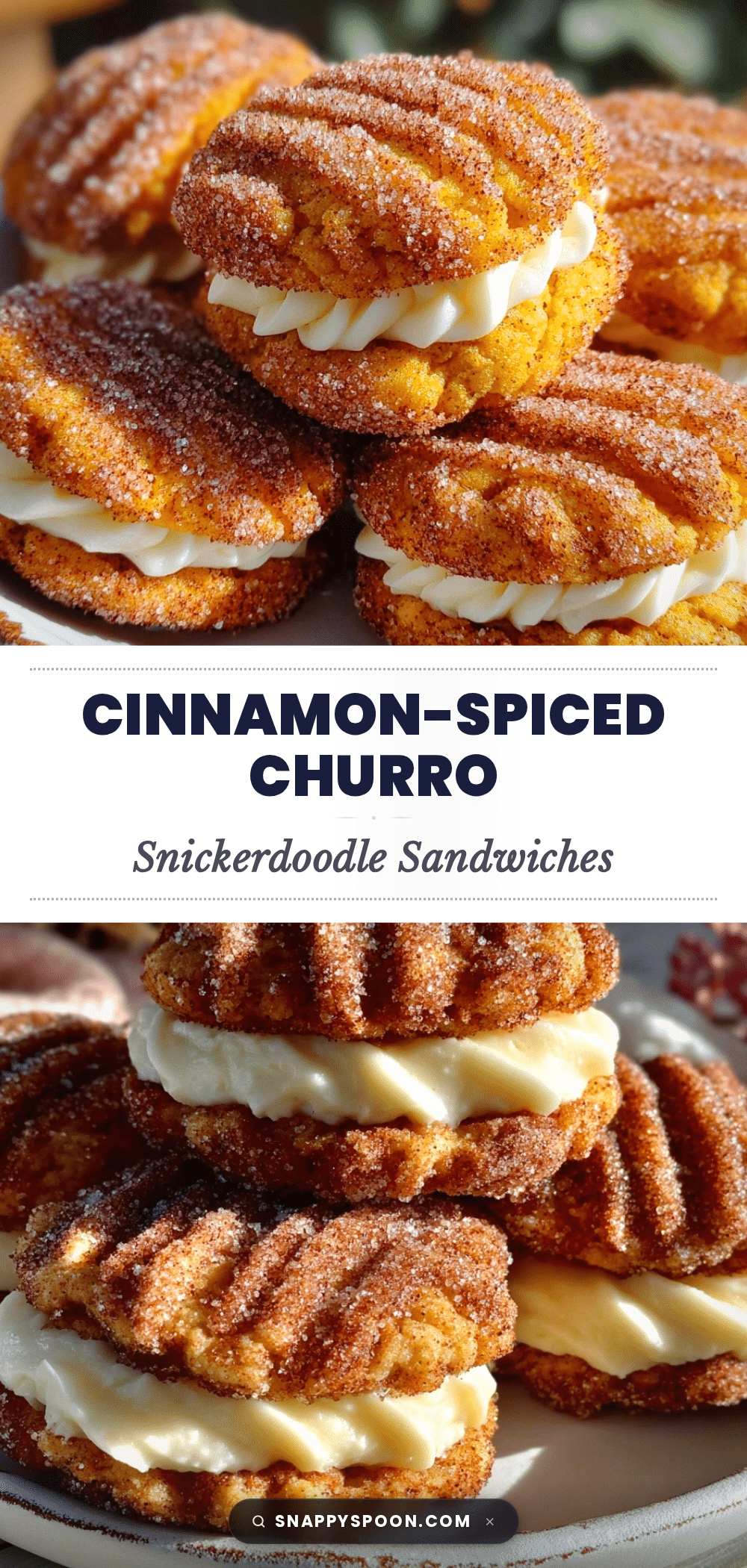 churro snickerdoodle sandwich cookies recipe