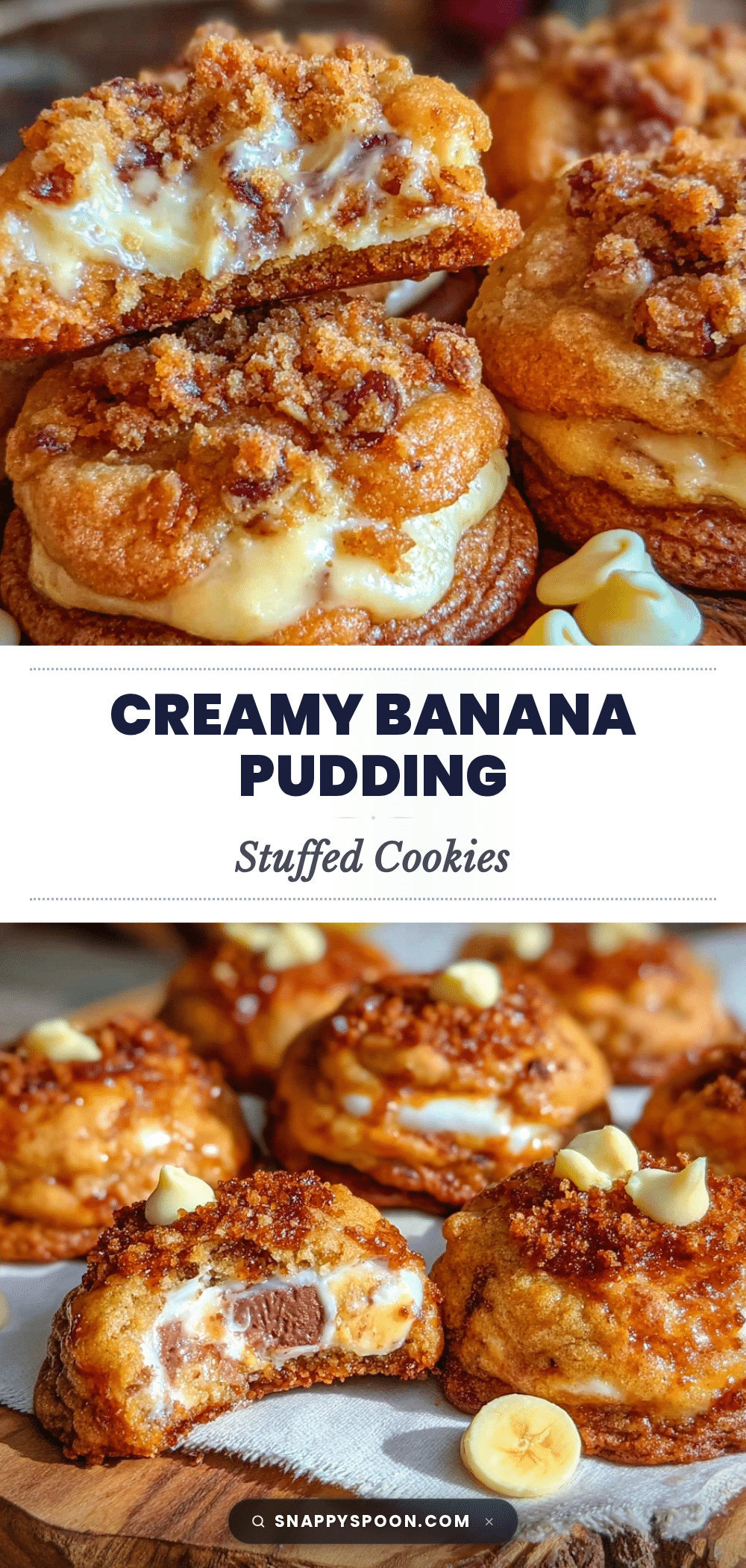 Creamy Banana Pudding Stuffed Cookies recipe