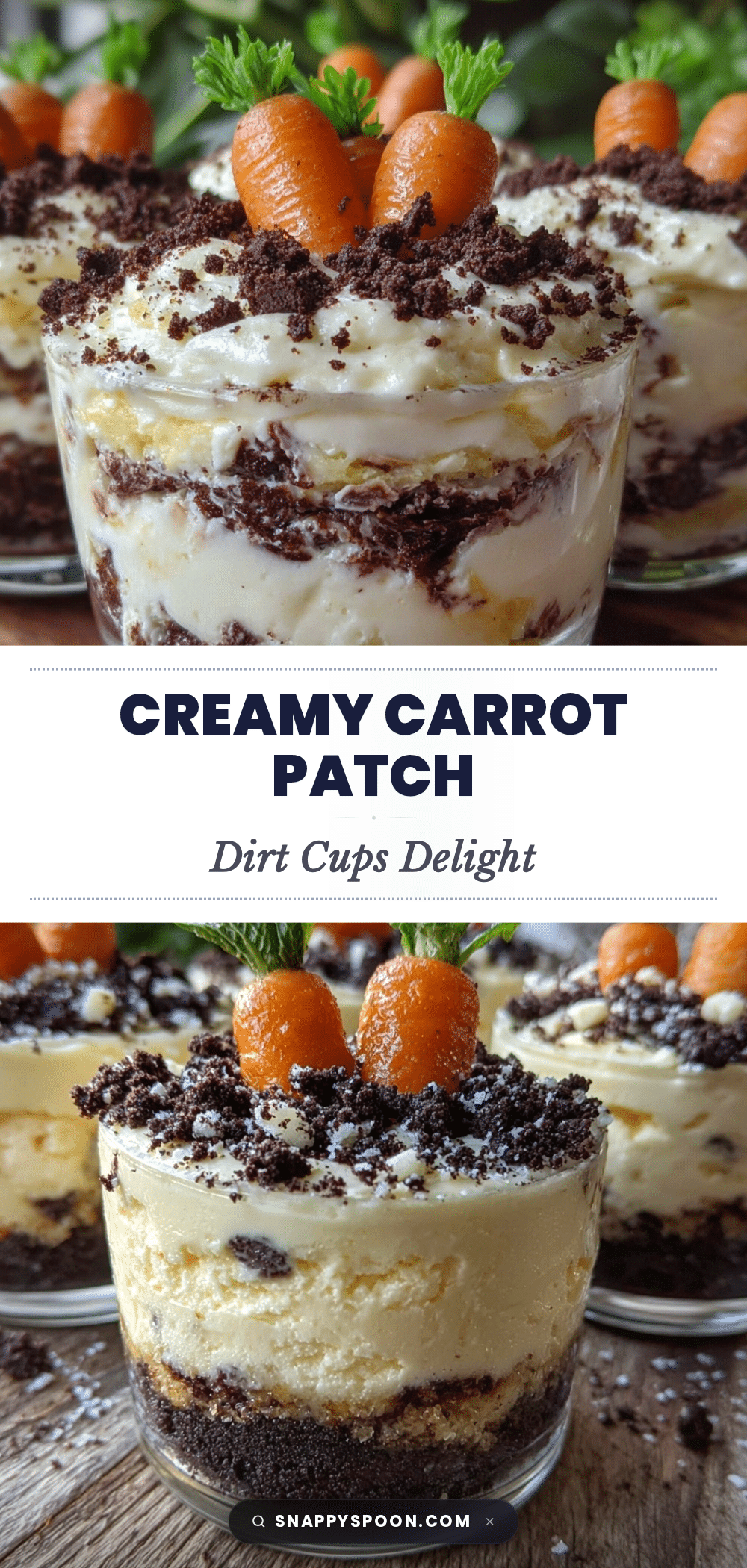 creamy carrot patch dirt cups recipe