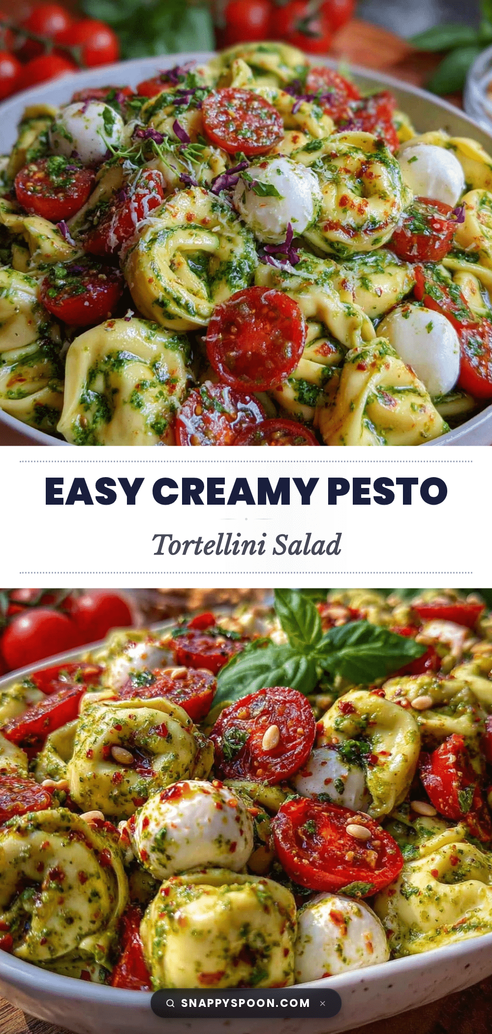 creamy pesto tortellini salad recipe