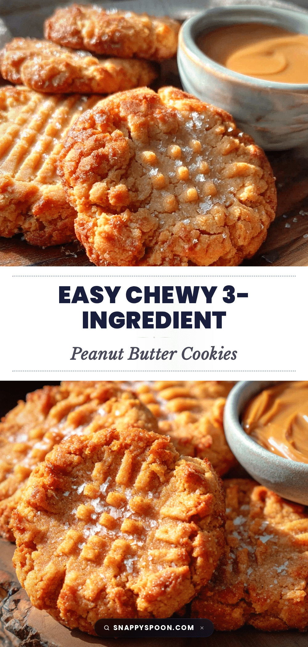easy 3-ingredient peanut butter cookies recipe