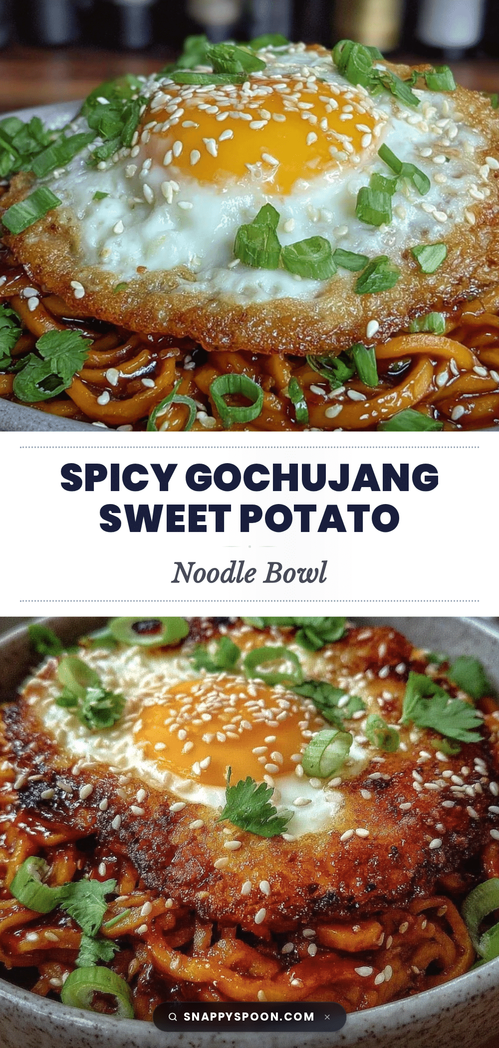 Korean gochujang roasted sweet potato noodle bowl recipe