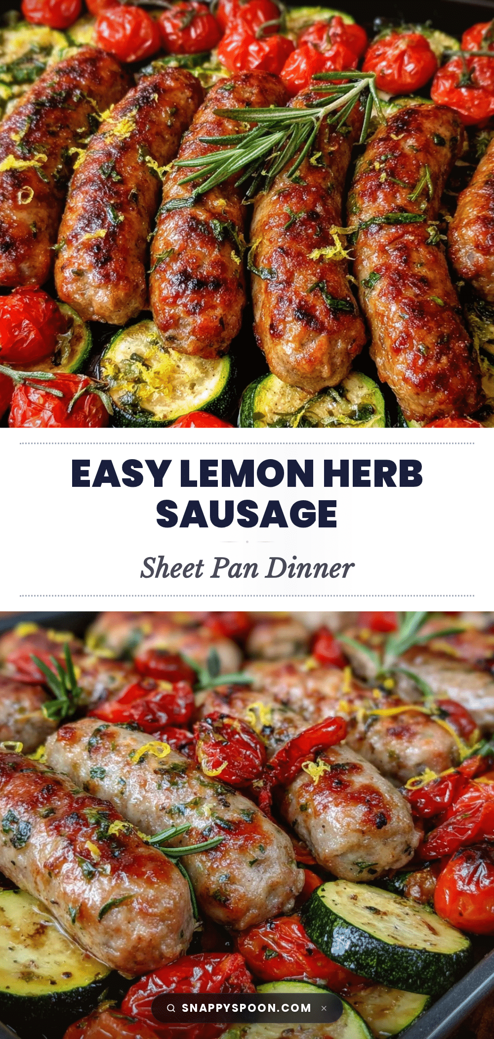 lemon herb sausage sheet pan dinner recipe