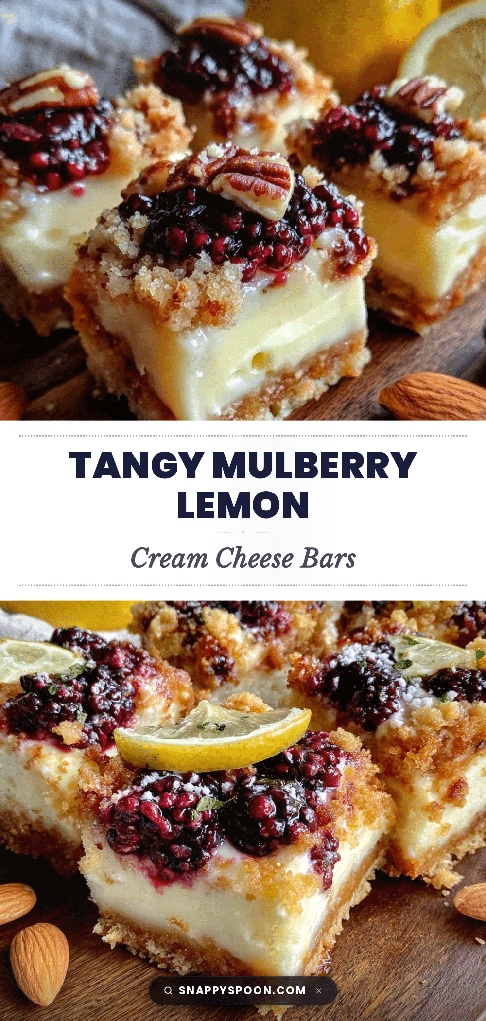 mulberry lemon cream cheese crumb bars recipe