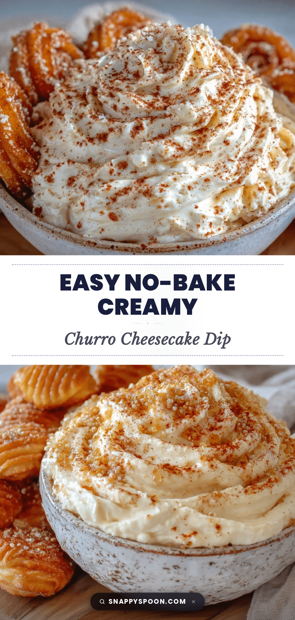 no bake churro cheesecake dip recipe