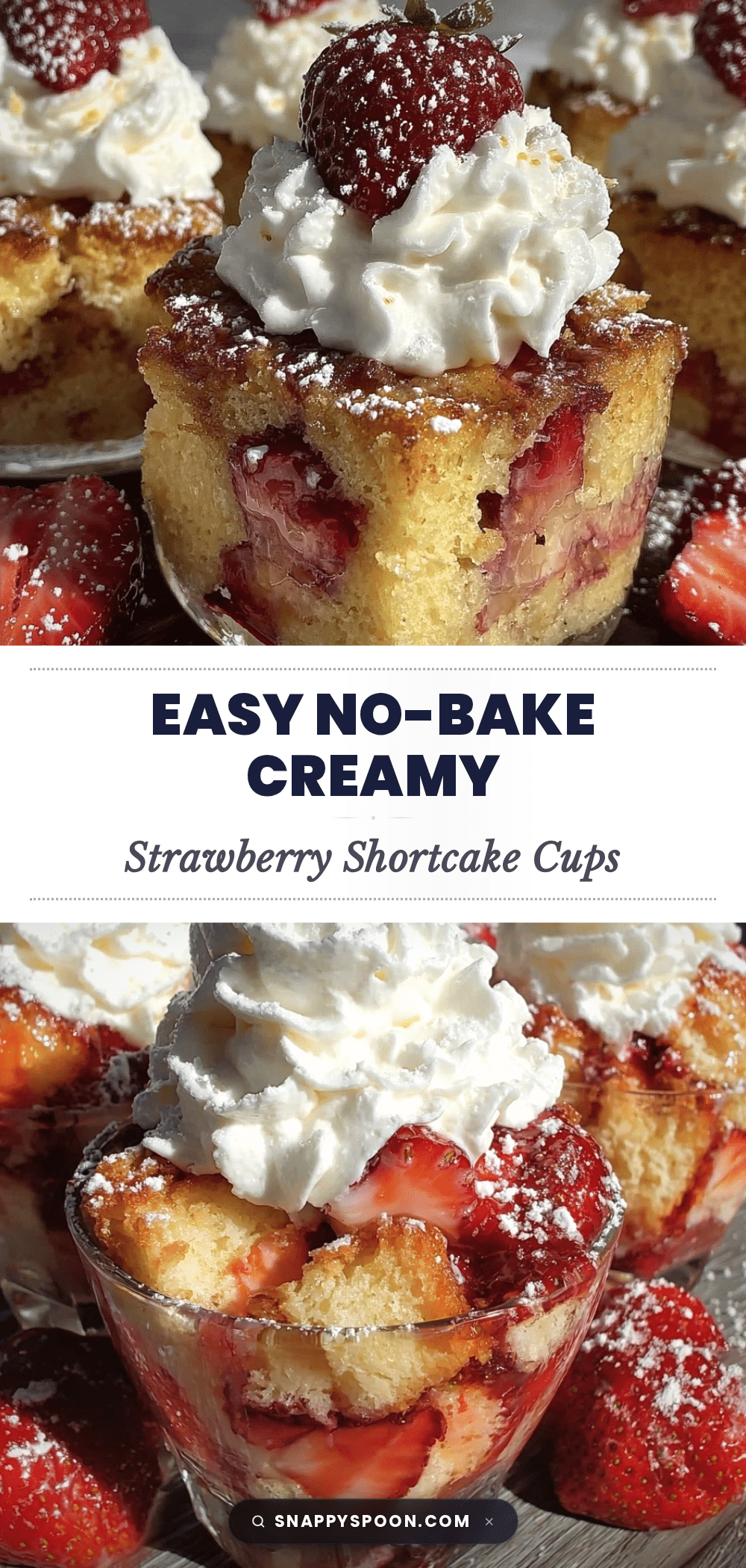 no bake strawberry shortcake cups recipe