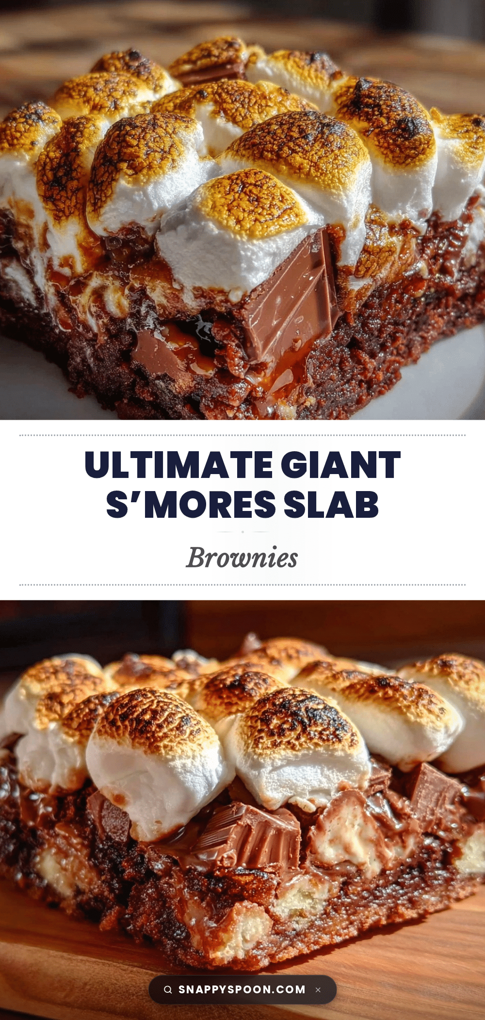 ultimate giant smores slab brownies recipe