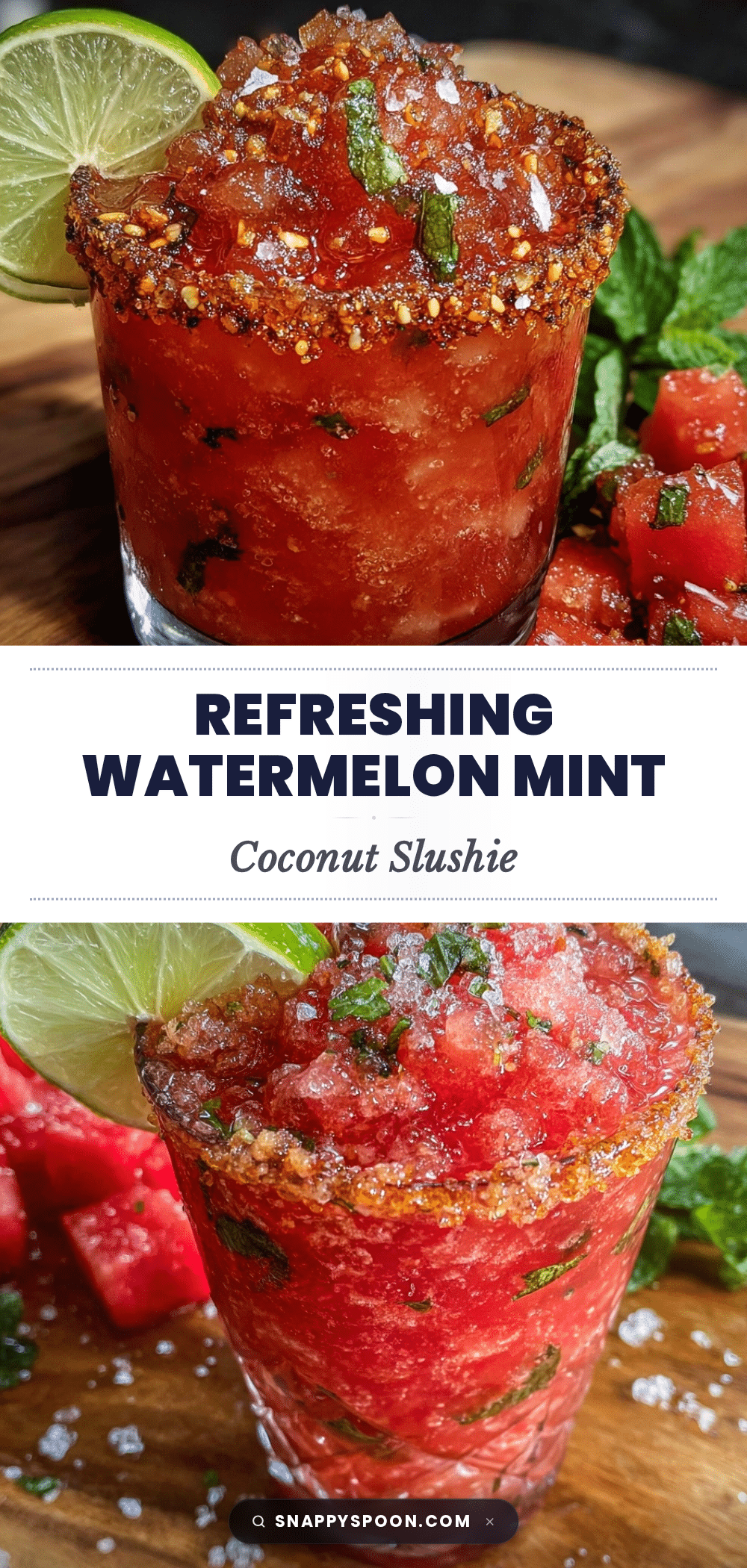 Watermelon Mint Coconut Slushie recipe