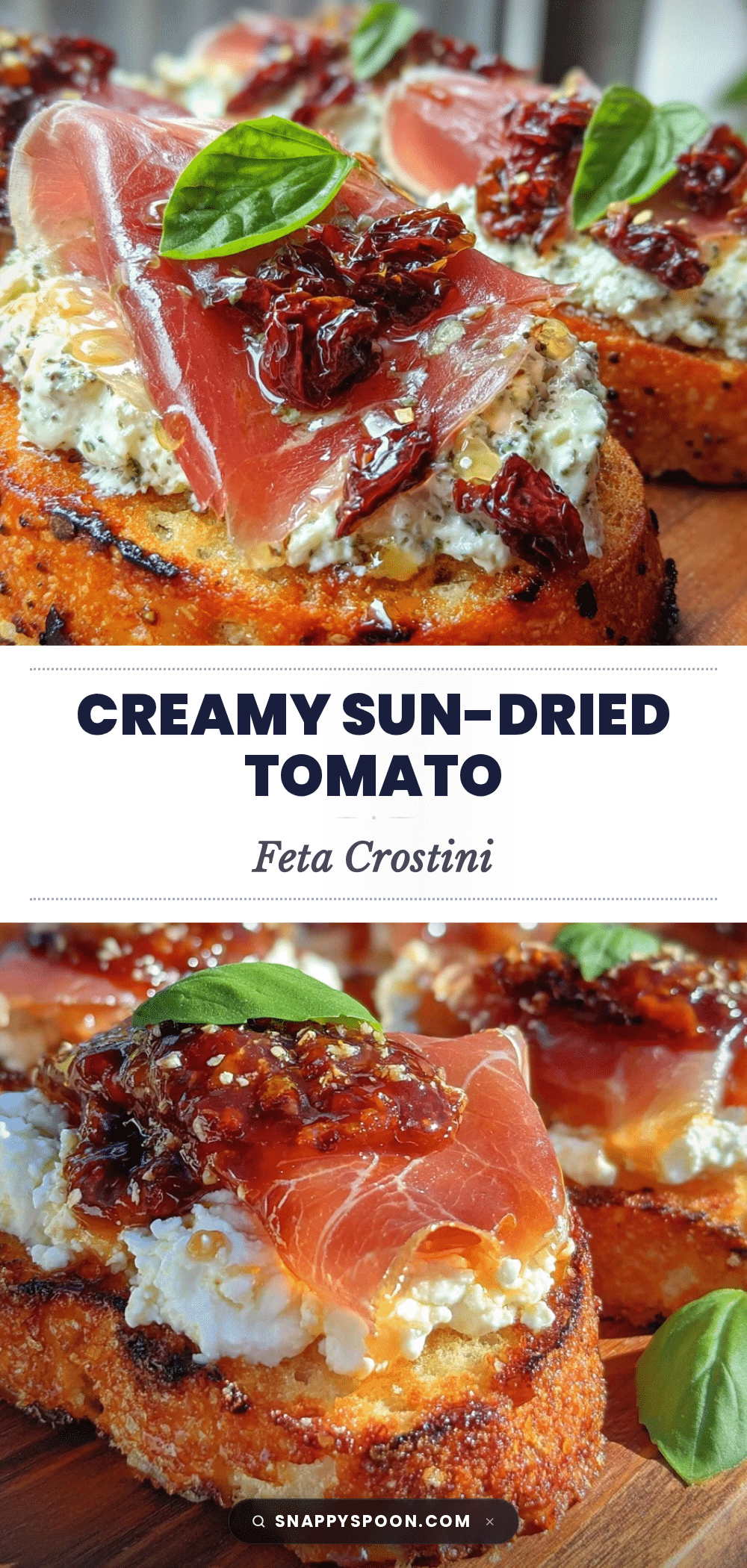 whipped sun-dried tomato feta crostini recipe