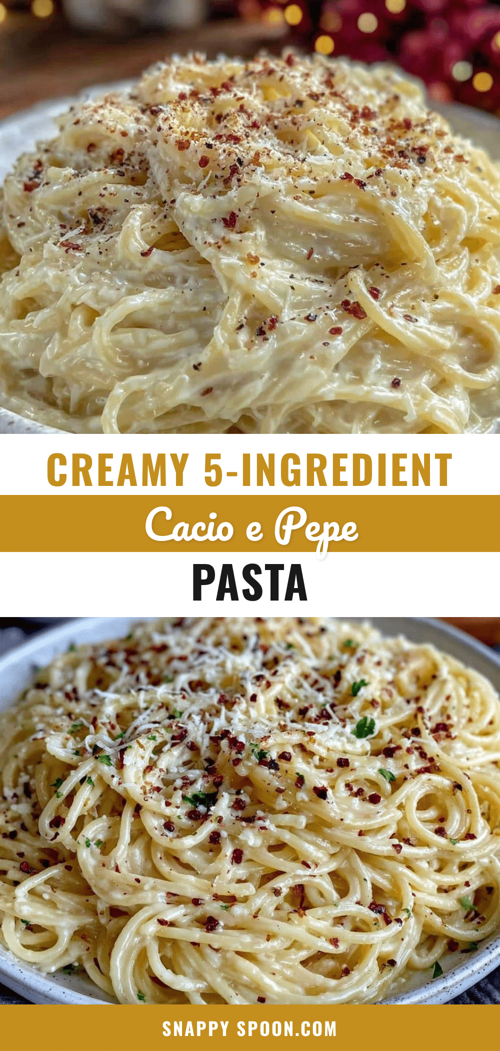 Creamy 5-Ingredient Roman Cacio e Pepe Pasta recipe