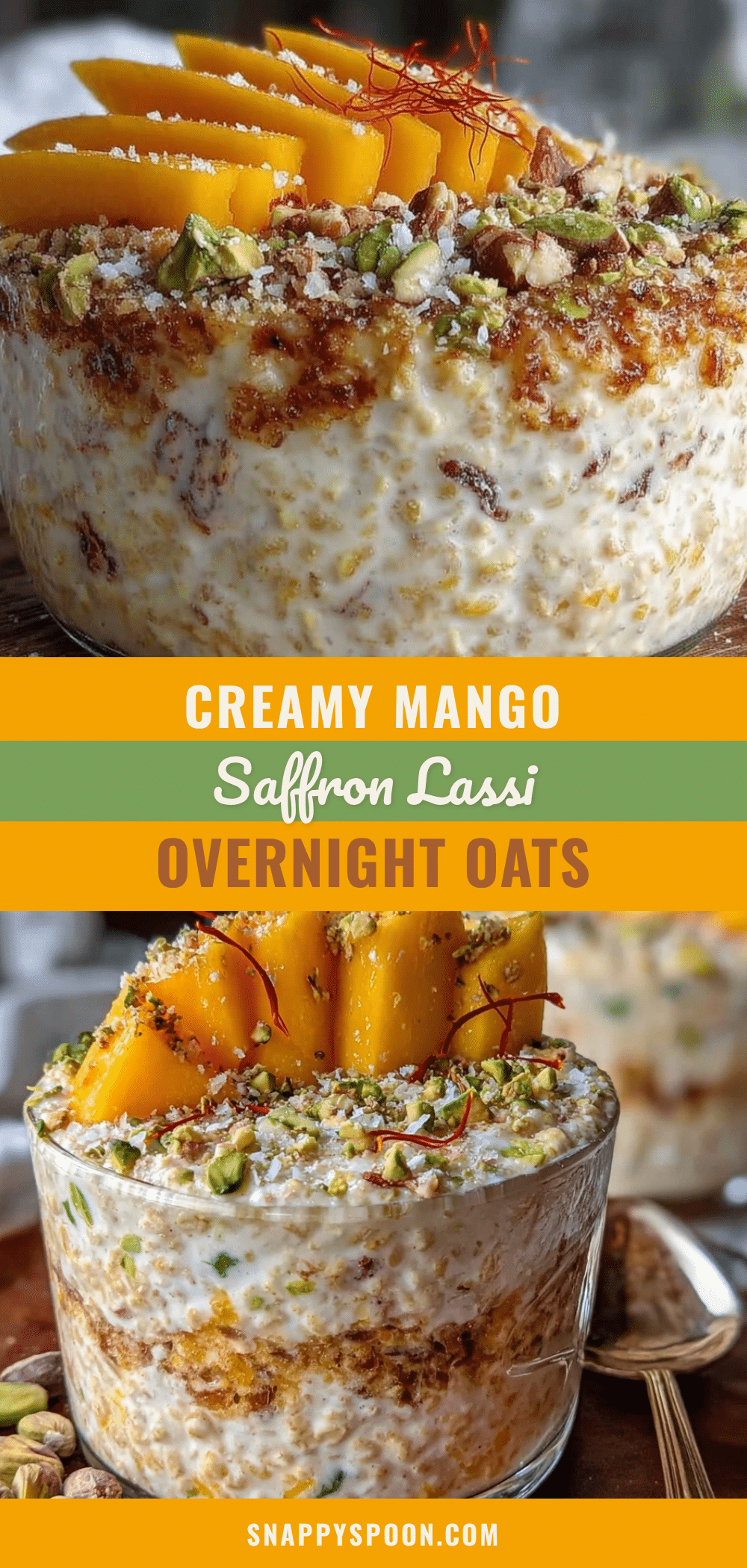 creamy mango saffron lassi overnight oats recipe