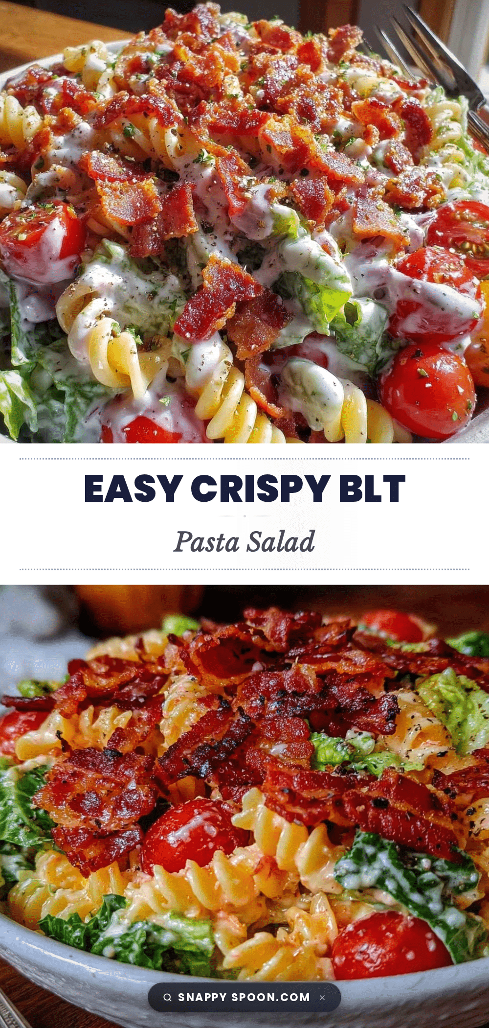easy crispy BLT pasta salad recipe