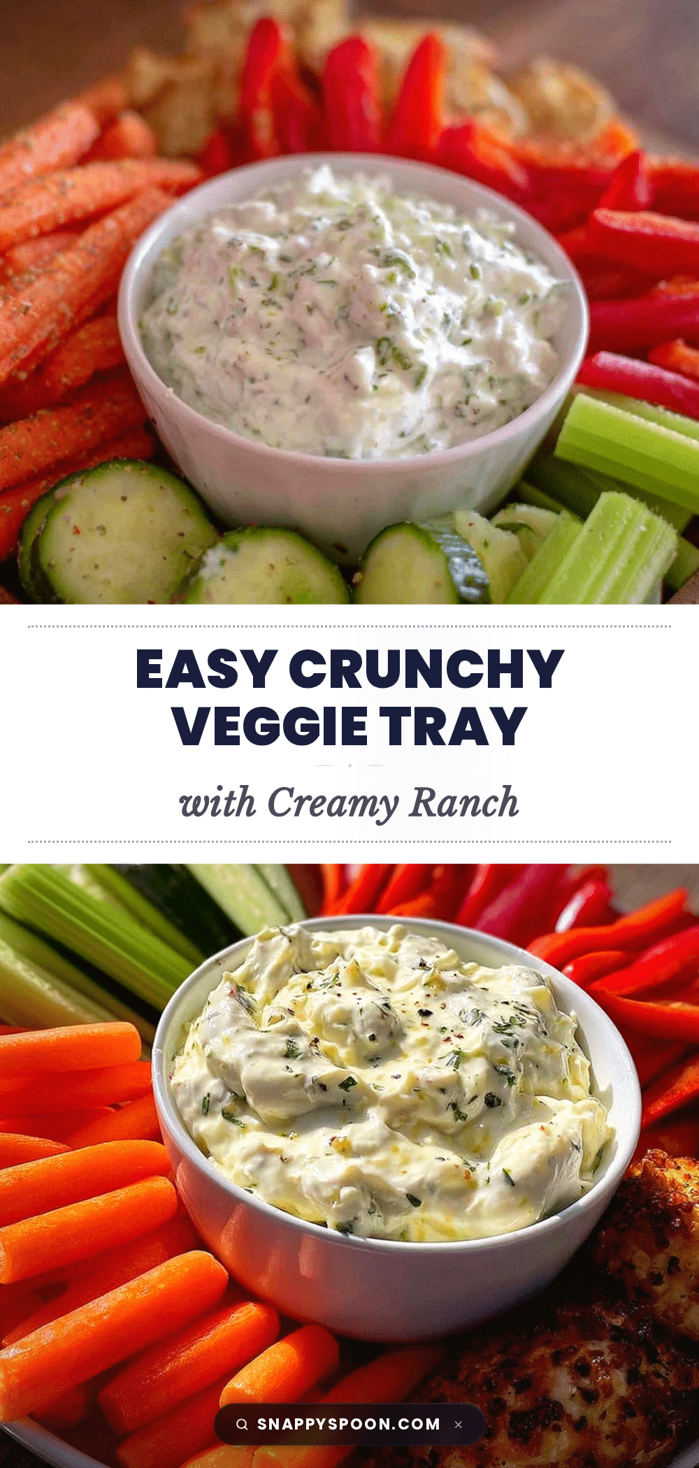 easy crunchy veggie tray with creamy ranch dip recipe