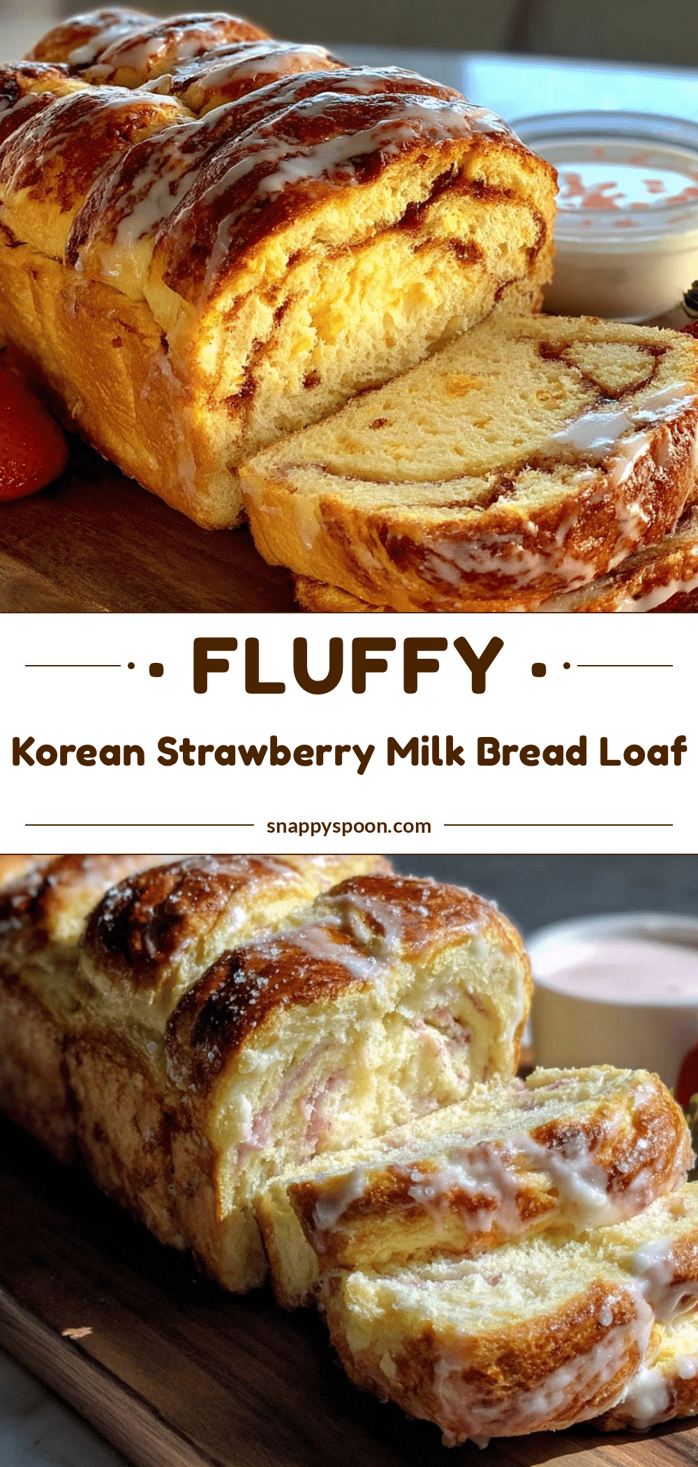 Fluffy Korean Strawberry Milk Bread Loaf recipe