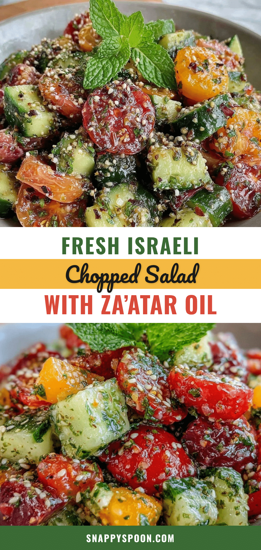 fresh israeli chopped salad with zaatar oil recipe