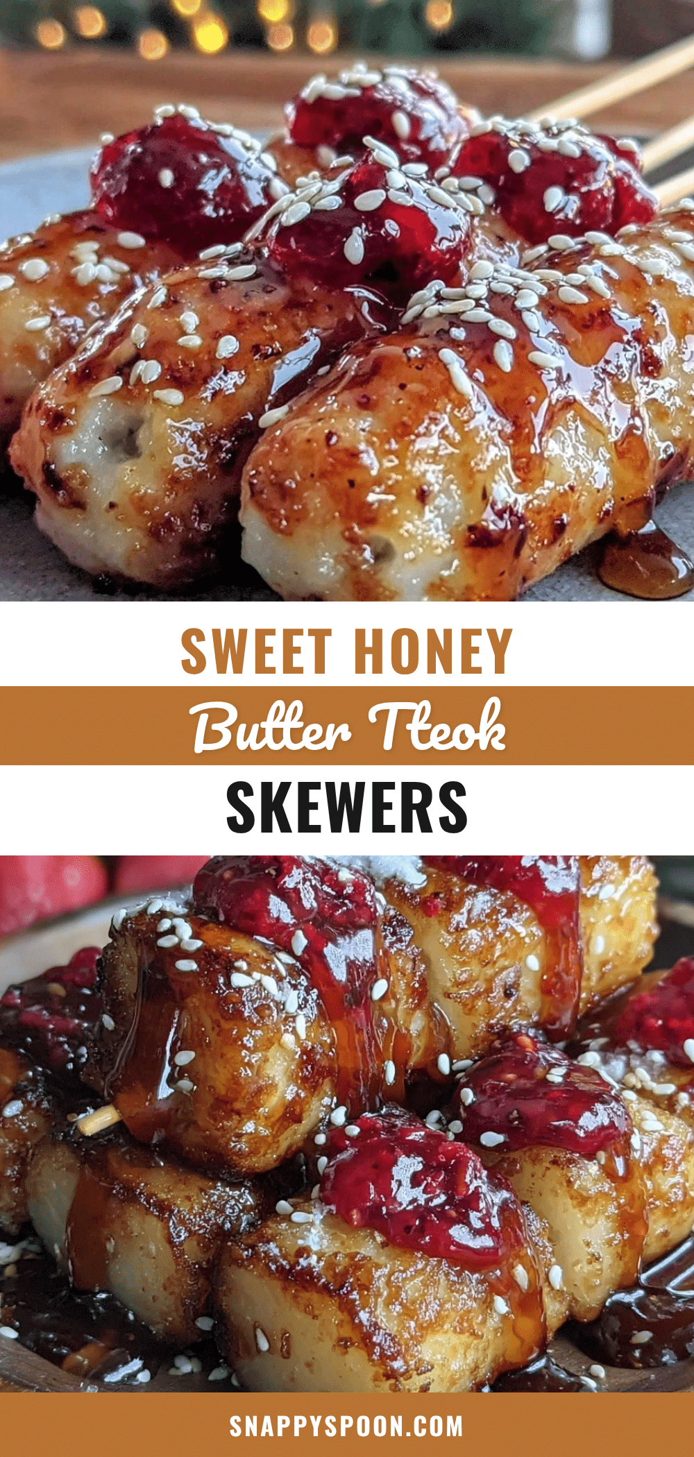 Korean honey butter tteok skewers recipe