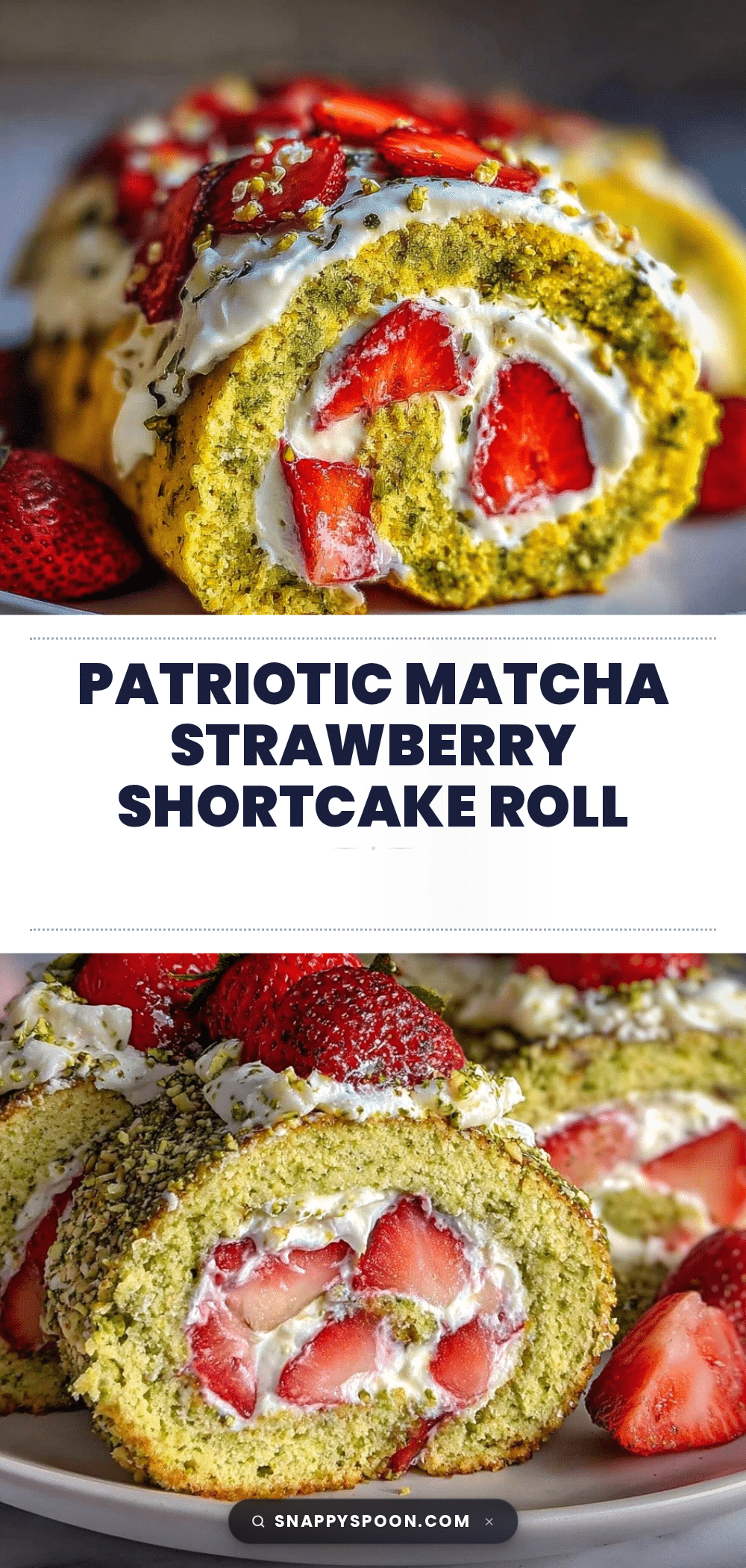 matcha strawberry shortcake roll cake recipe