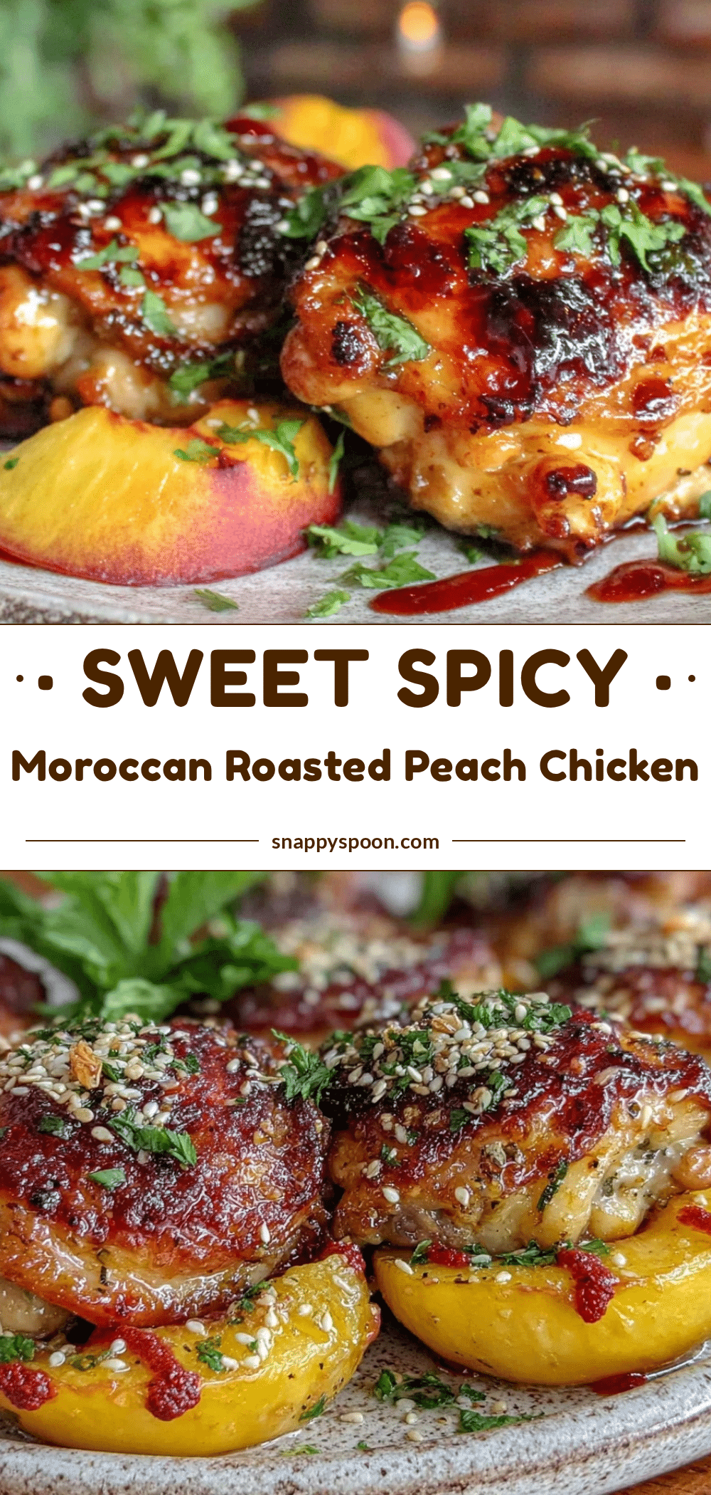 Moroccan Spiced Roasted Peach Chicken Thighs recipe