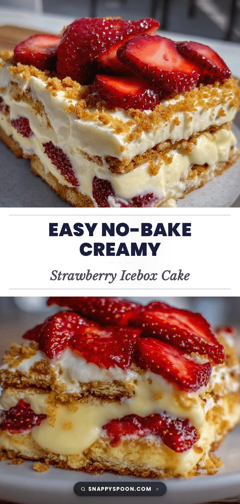 no bake strawberry icebox cake recipe