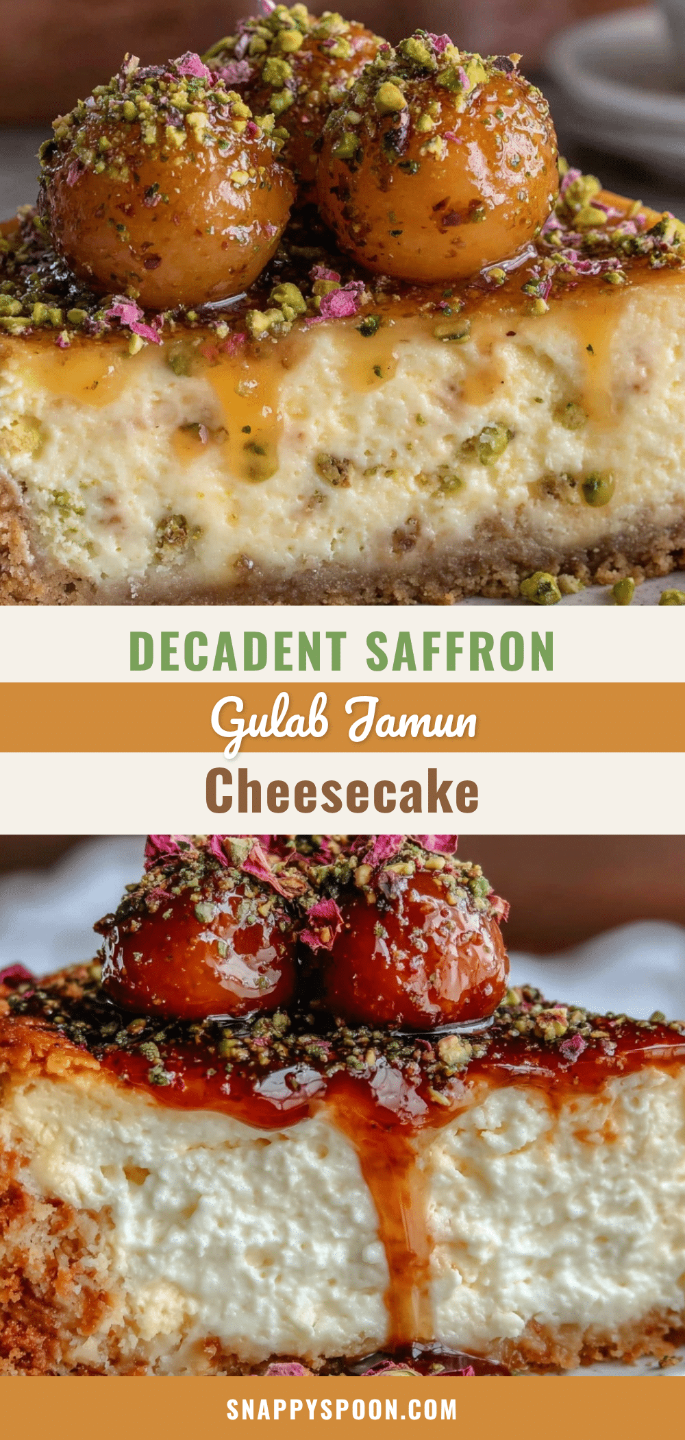 saffron gulab jamun cheesecake recipe
