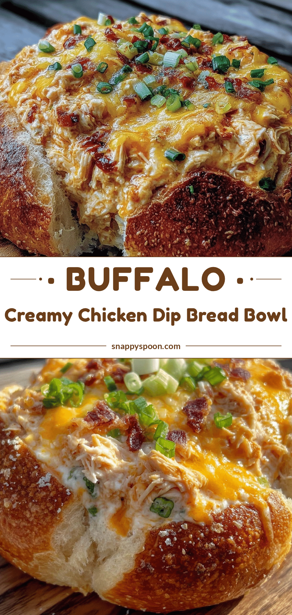 Creamy Buffalo Chicken Dip Bread Bowl recipe