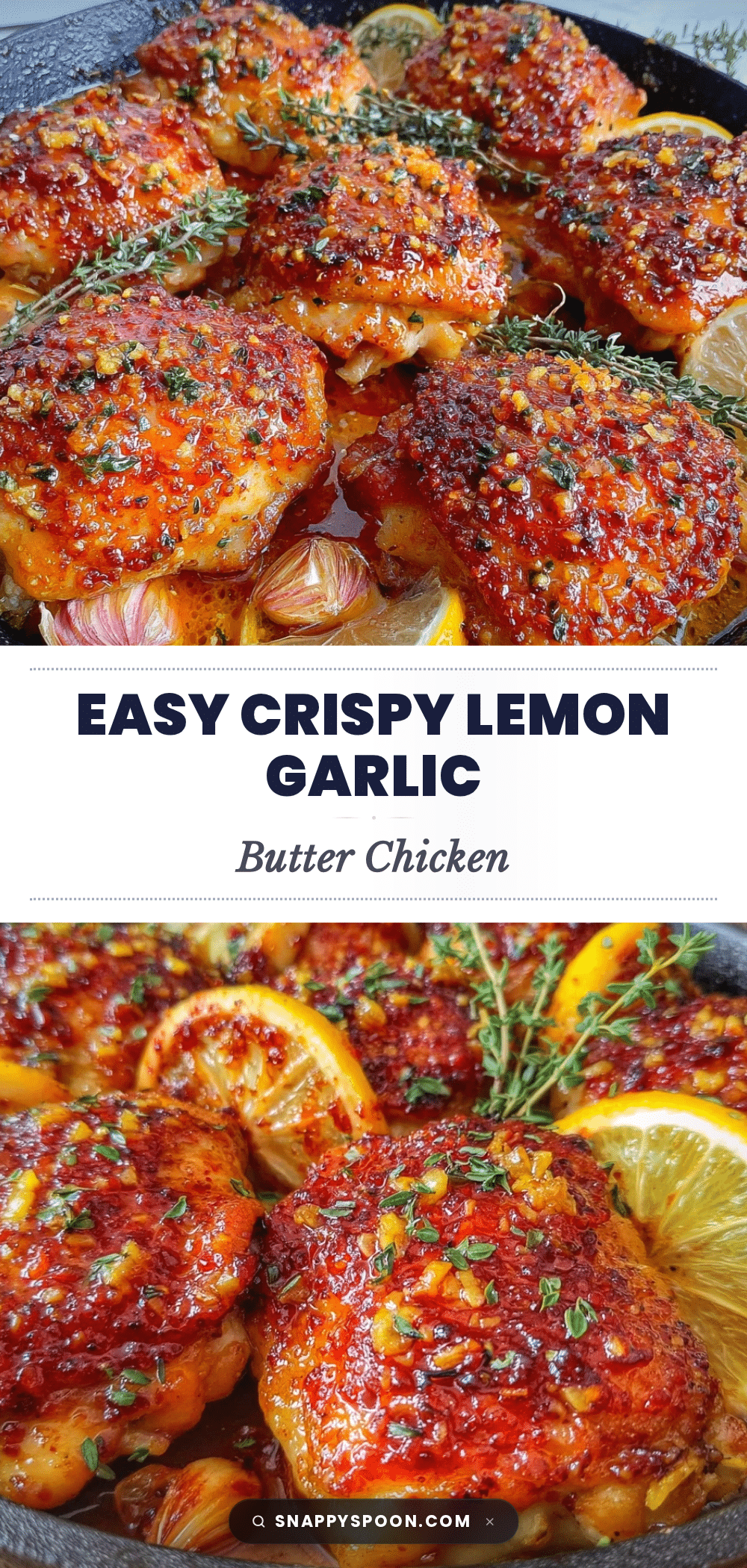 crispy lemon garlic butter chicken thighs recipe