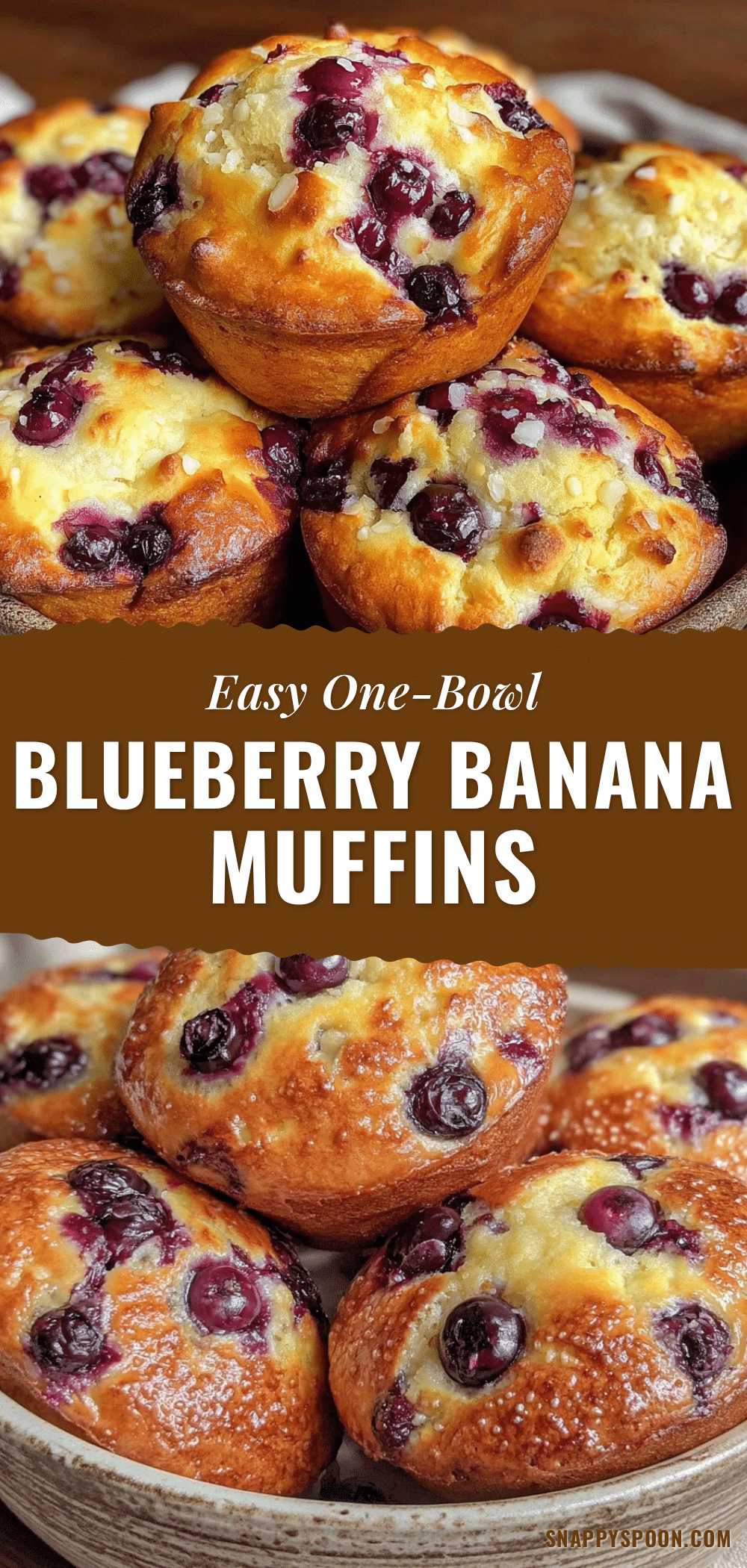 easy one-bowl blueberry banana muffins recipe