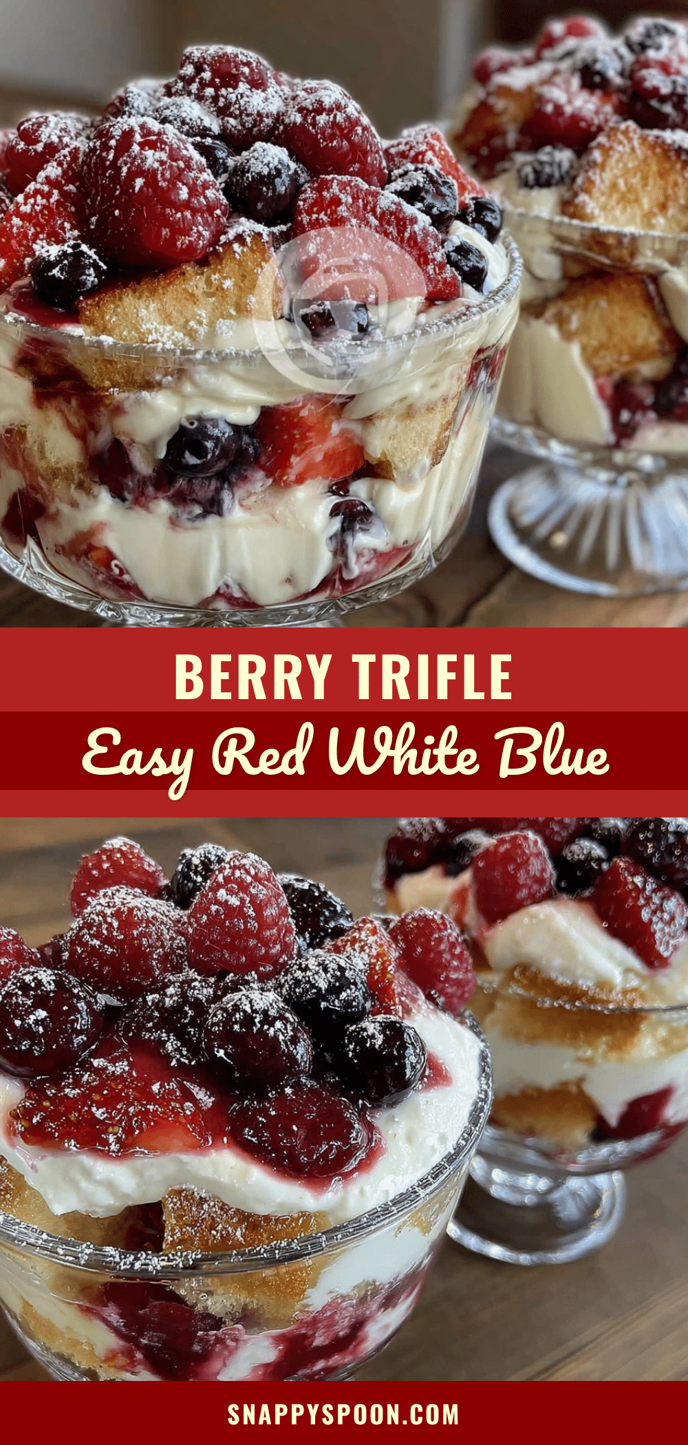 Easy Red White and Blue Berry Trifle recipe