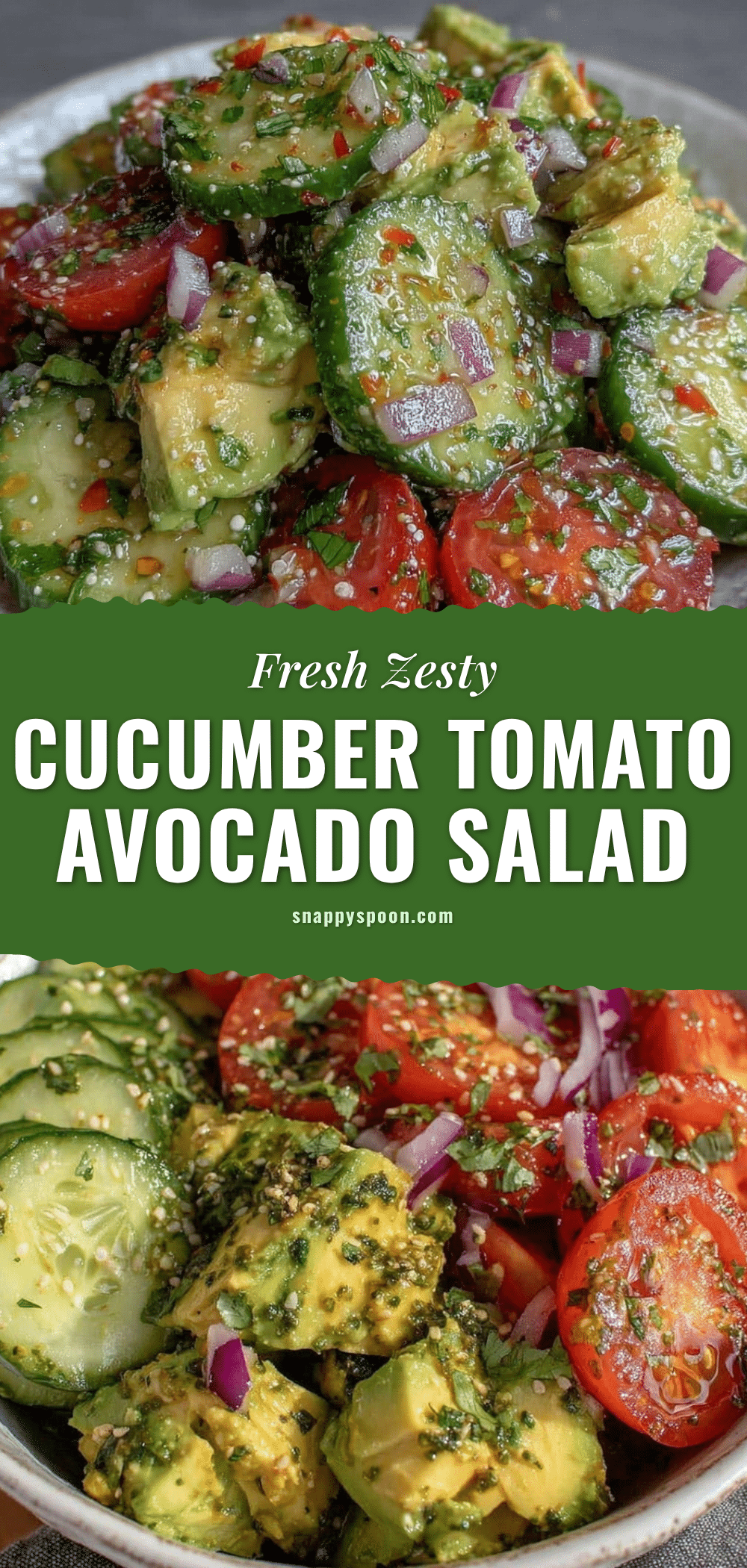 fresh cucumber tomato avocado salad recipe