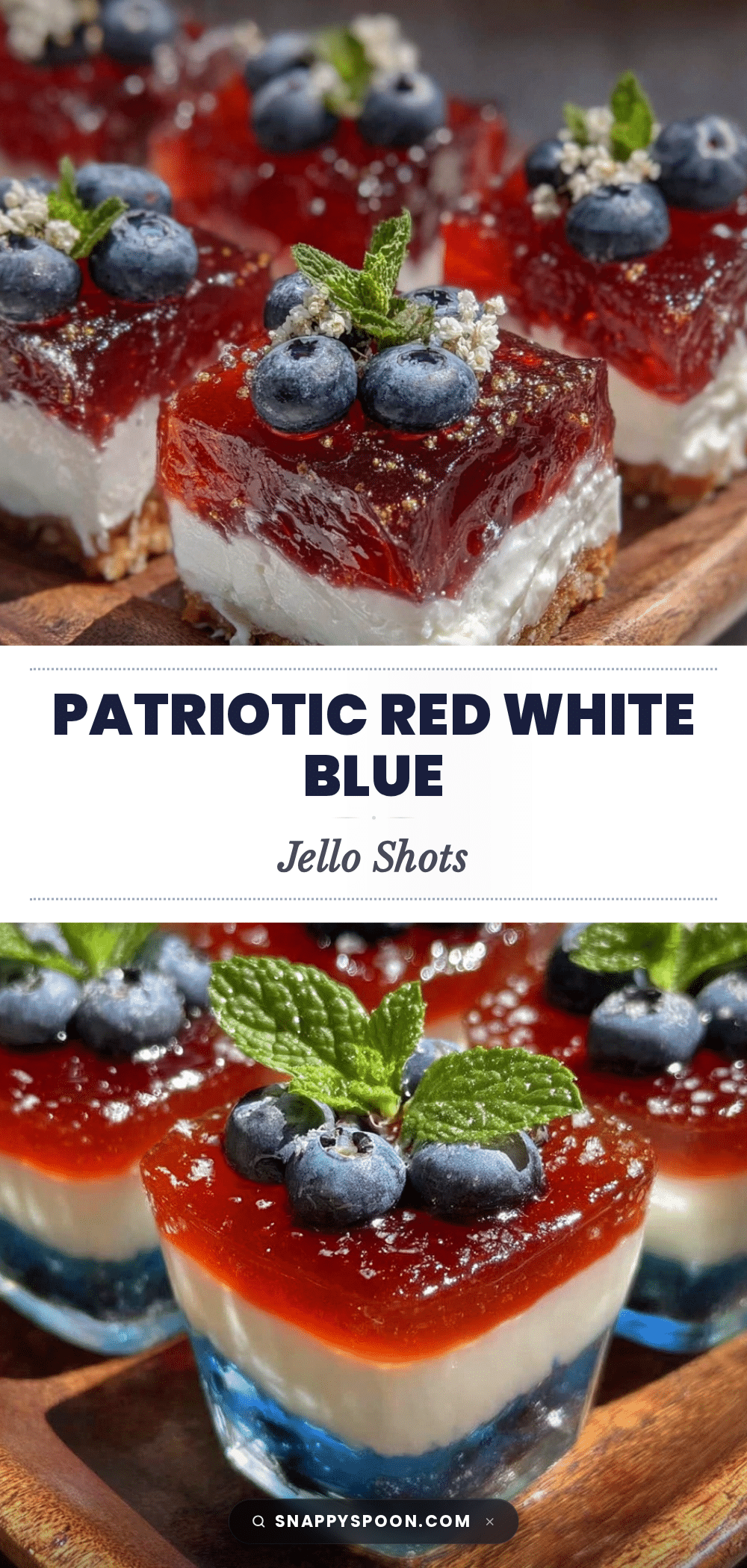 red white and blue layered jello shots recipe