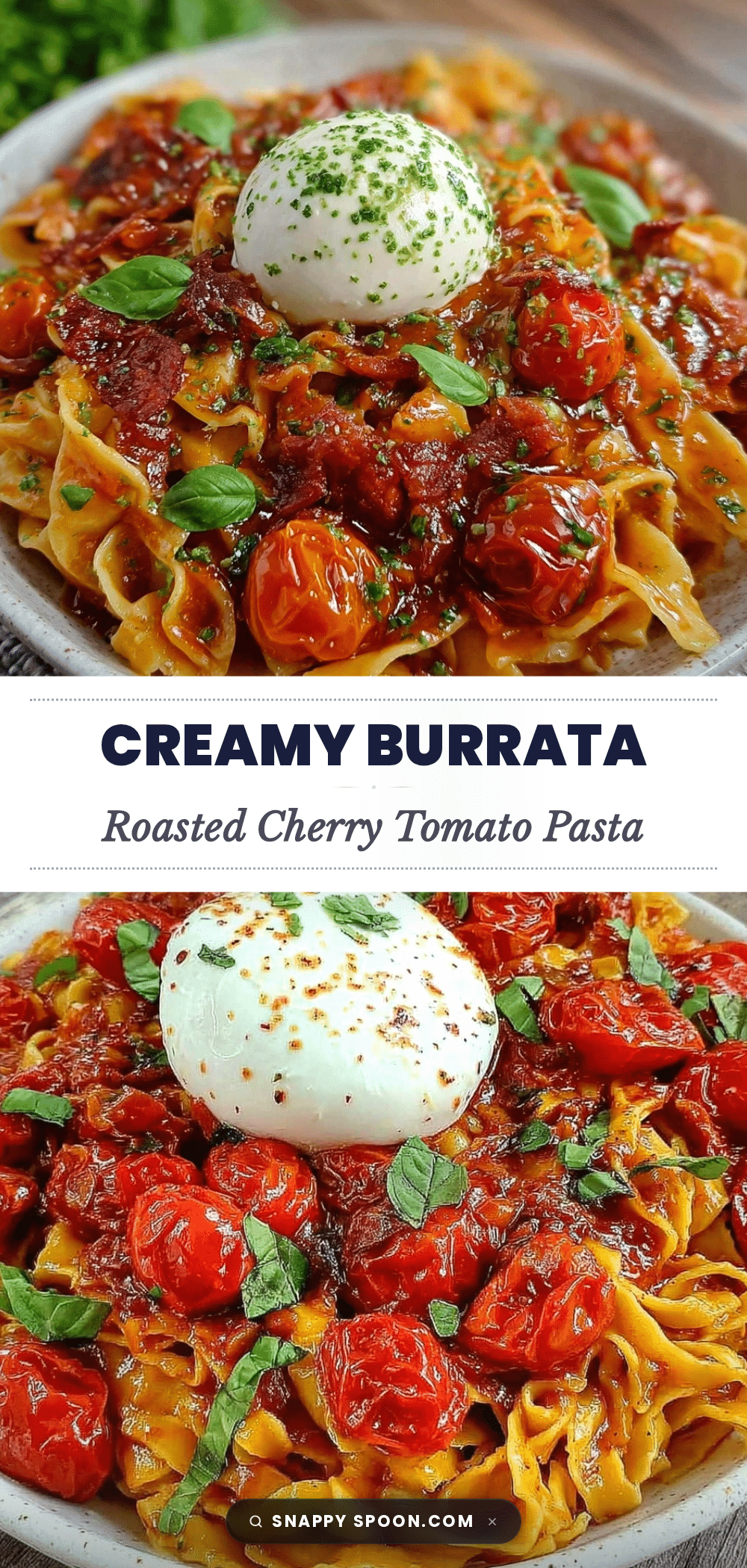 roasted cherry tomato pasta with creamy burrata recipe