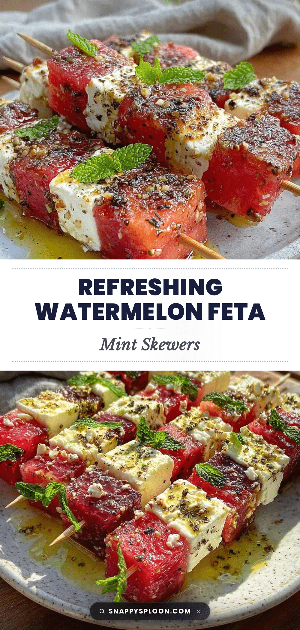 watermelon feta mint salad skewers recipe