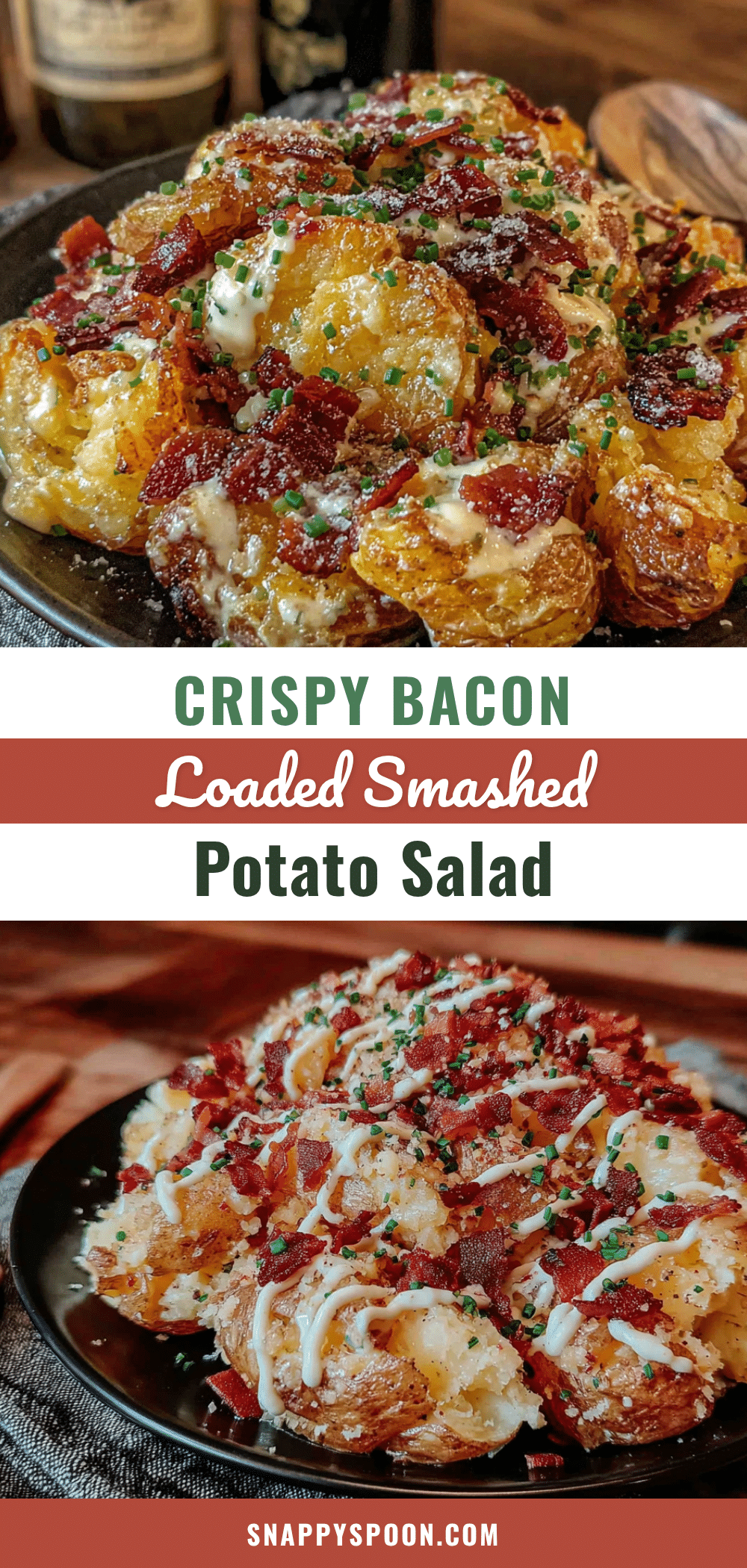 crispy bacon loaded smashed potato salad recipe