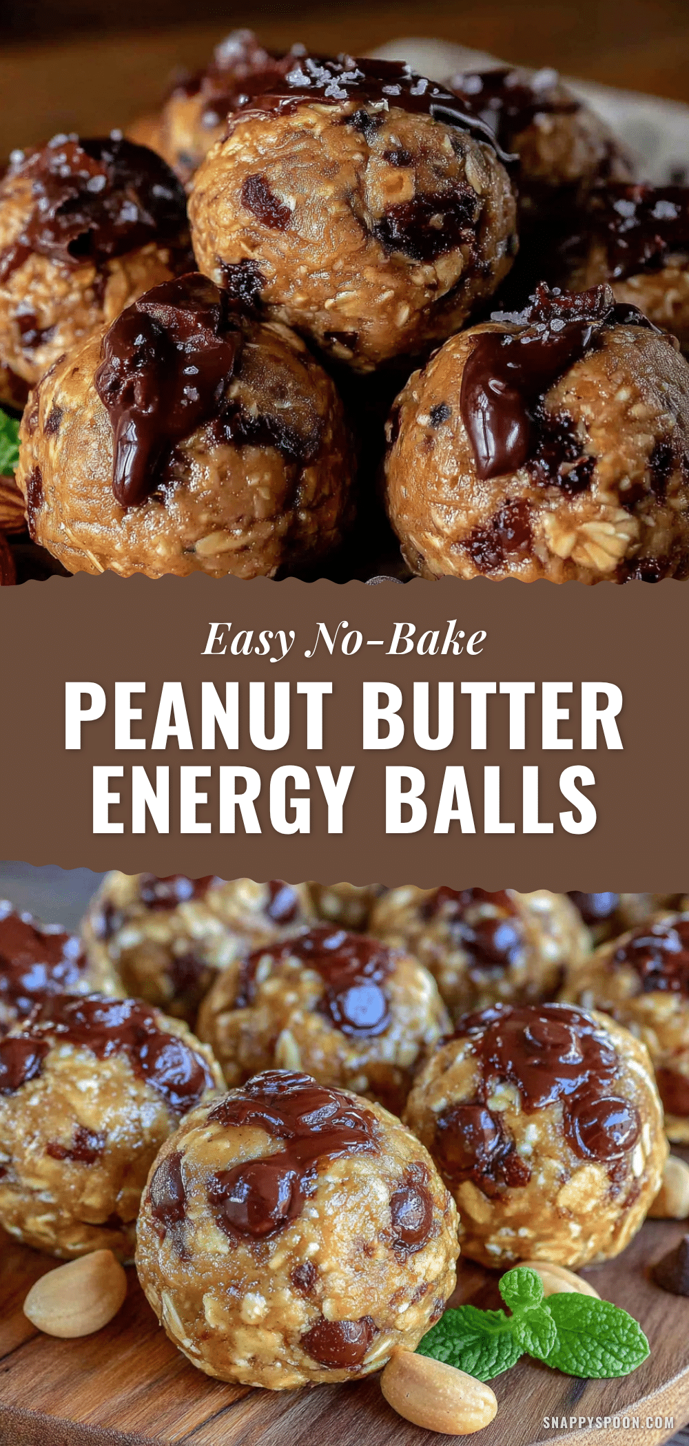 no-bake peanut butter chocolate chip energy balls recipe