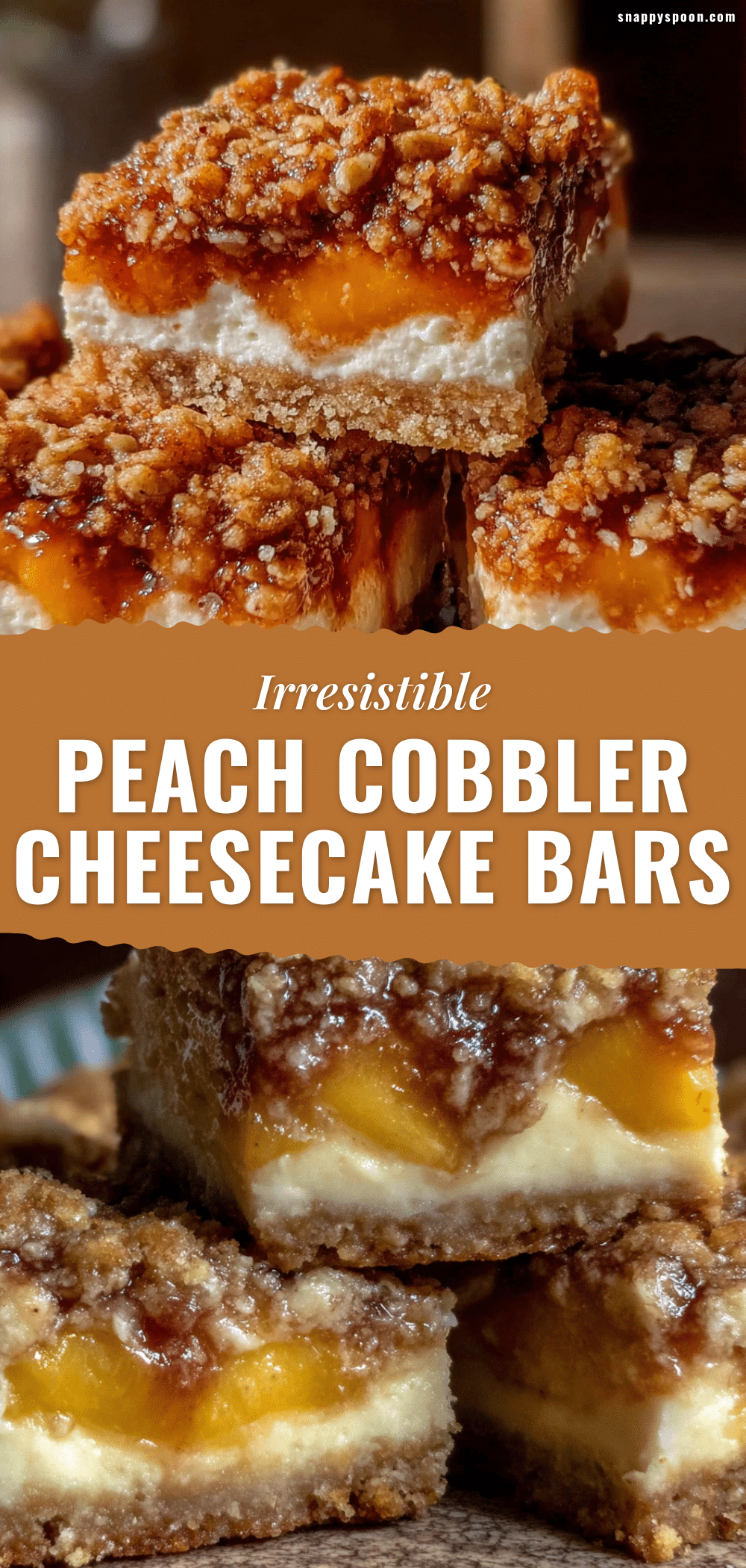 peach cobbler cheesecake bars recipe