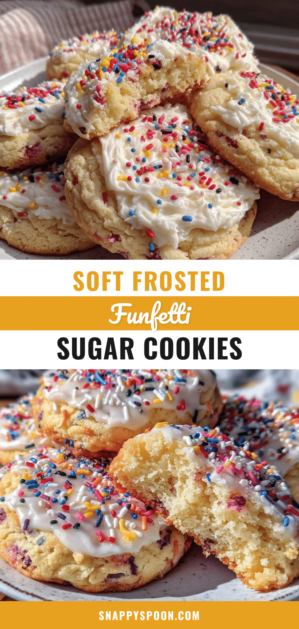 Soft Frosted Funfetti Sugar Cookies recipe