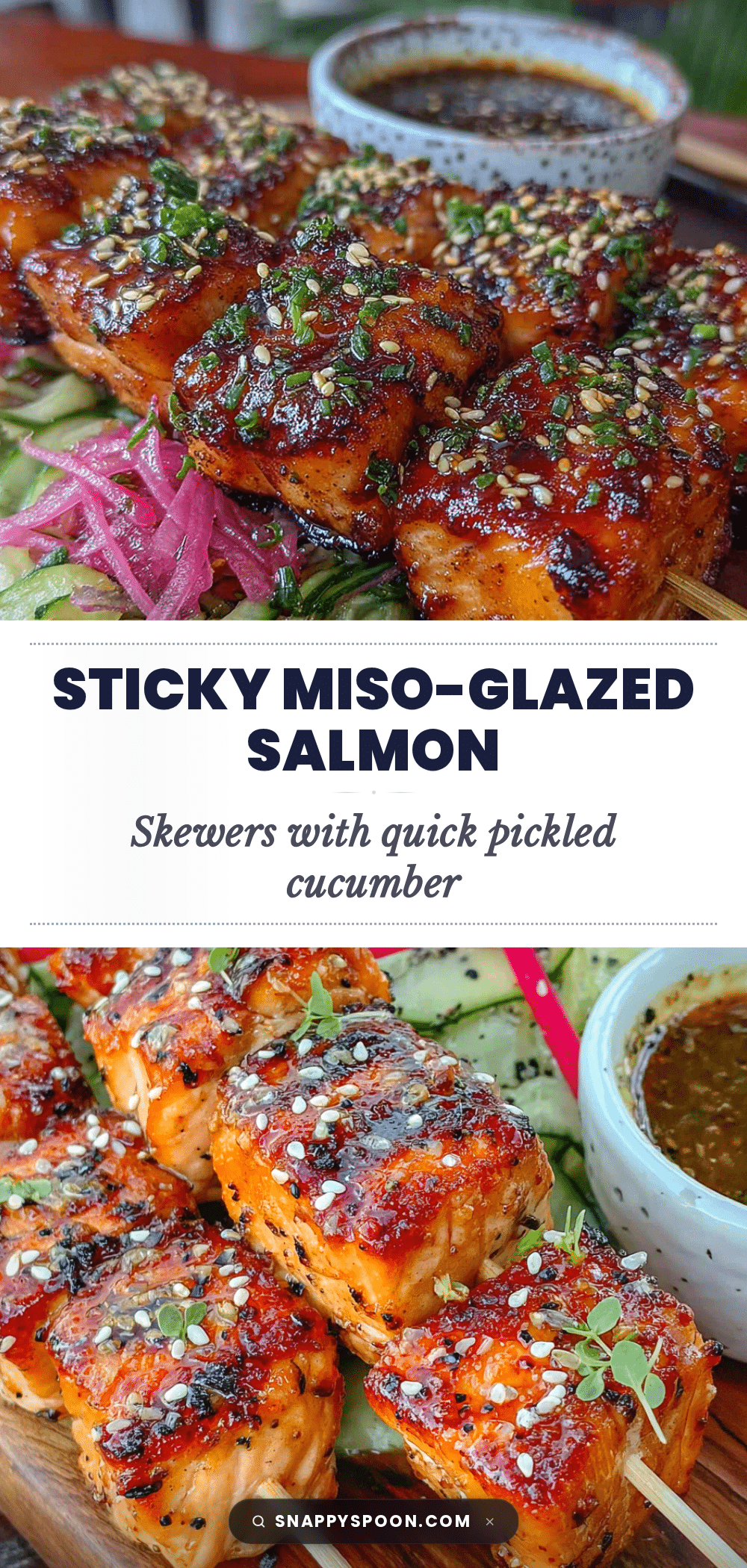 sticky miso-glazed salmon skewers recipe