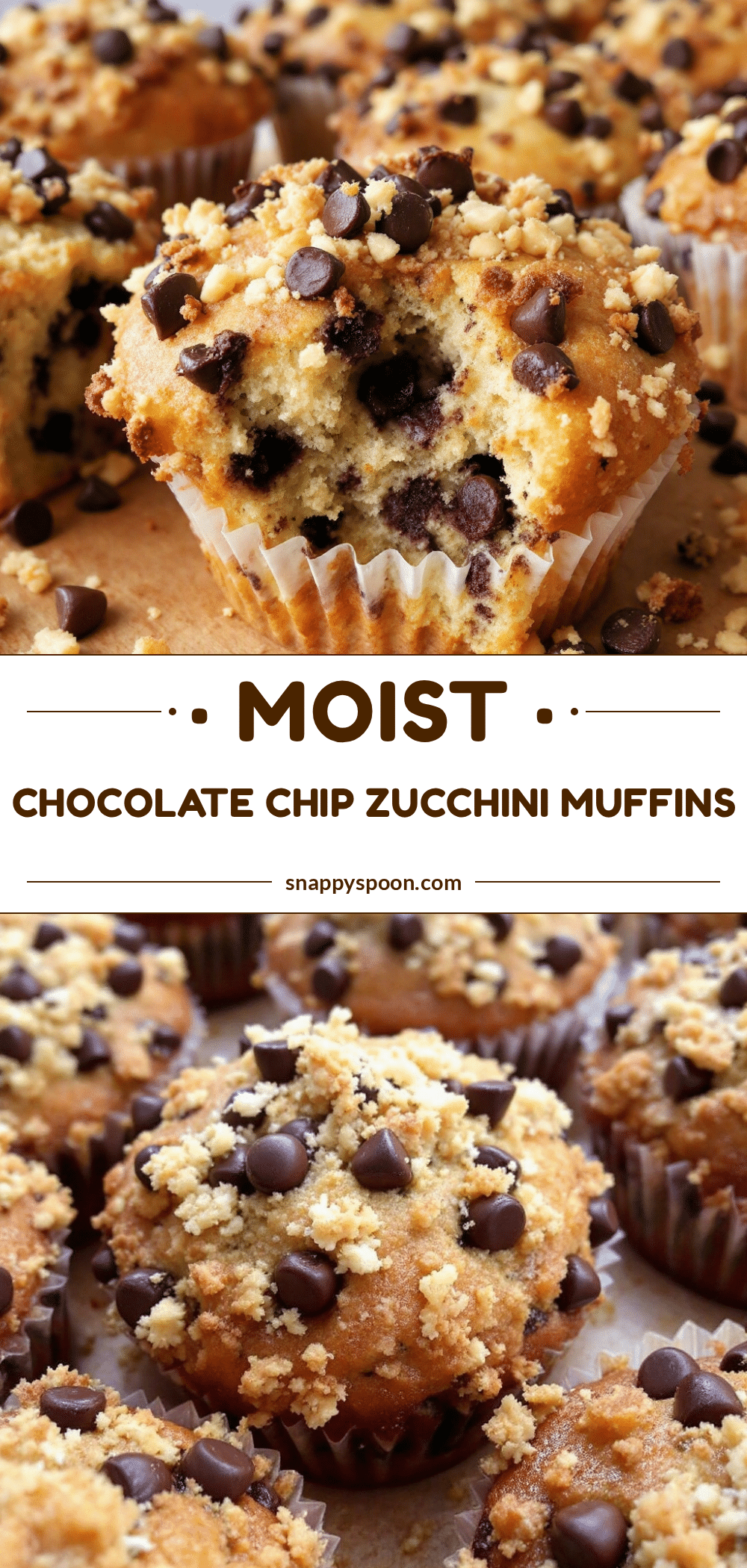 chocolate chip zucchini muffins with streusel topping recipe