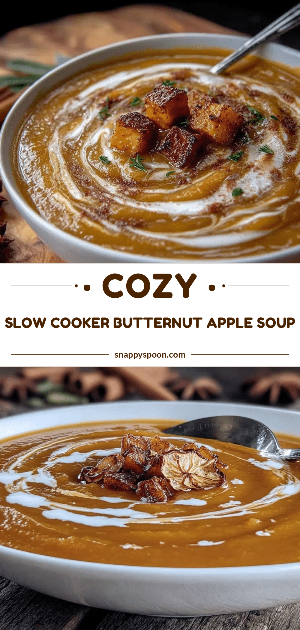 cozy crockpot butternut squash and apple soup recipe