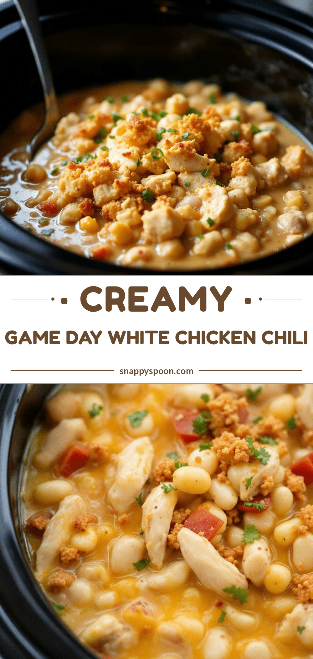 Creamy Crockpot White Chicken Chili recipe