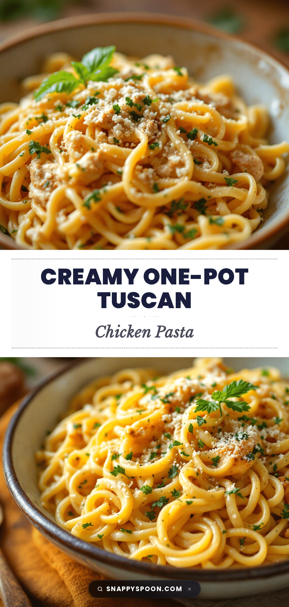 creamy one-pot tuscan chicken pasta recipe