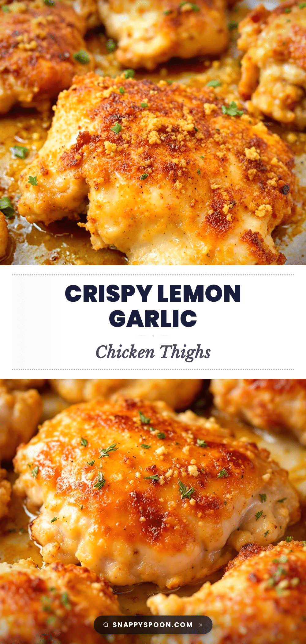 crispy baked lemon garlic chicken thighs recipe