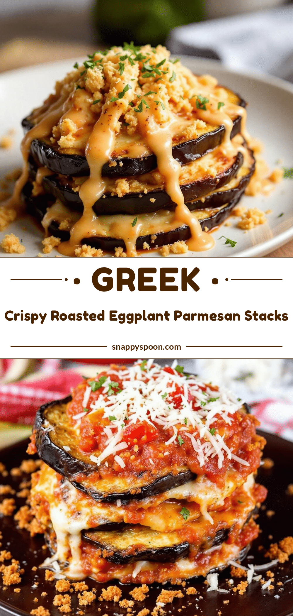 crispy roasted eggplant parmesan stacks recipe