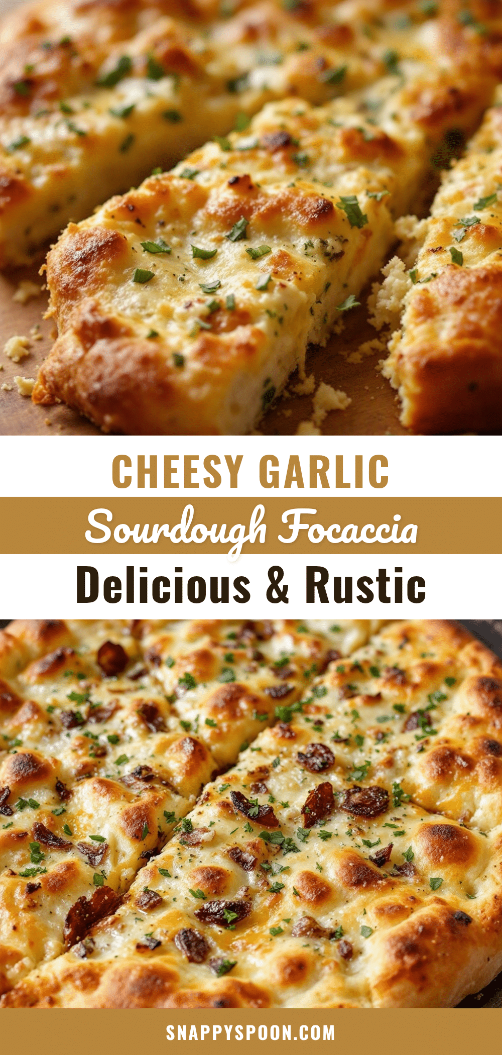 easy cheesy garlic sourdough discard focaccia recipe