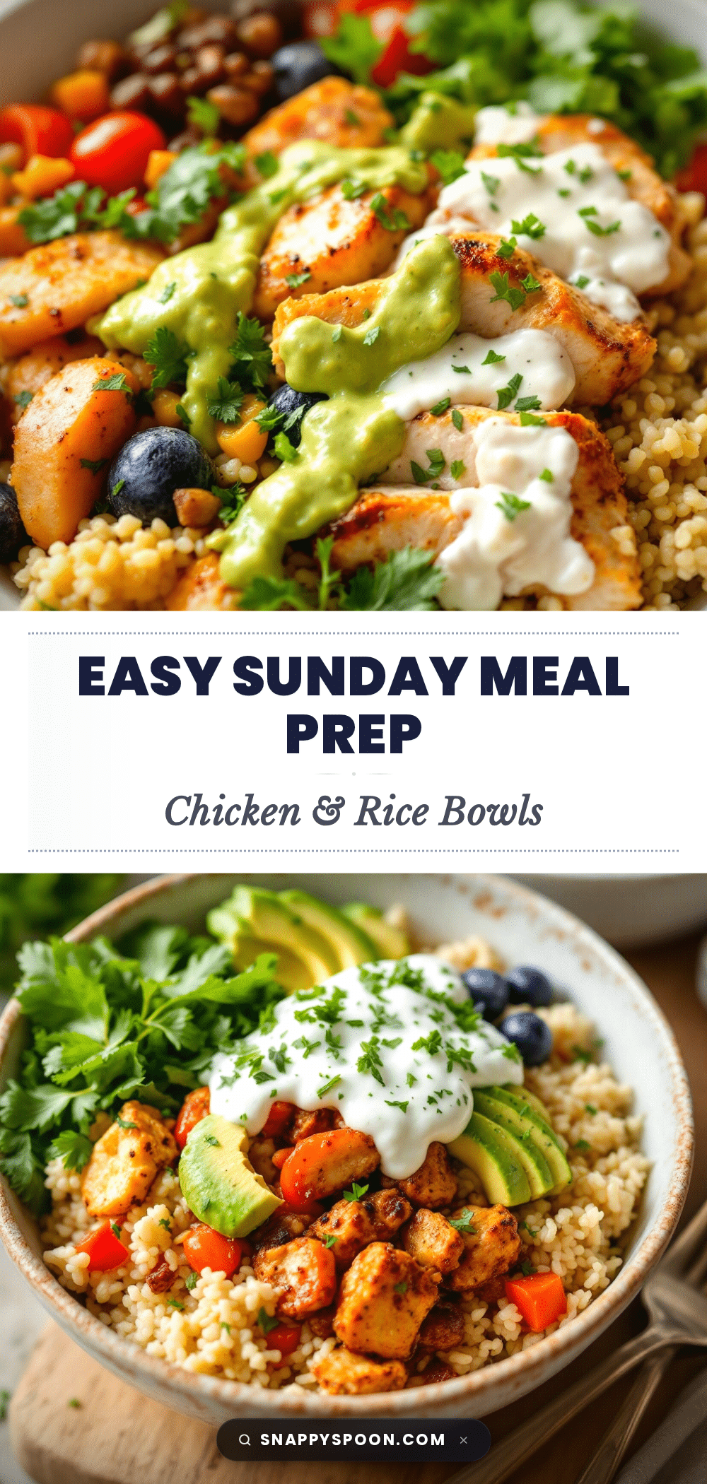 easy sunday meal prep chicken and rice bowls recipe