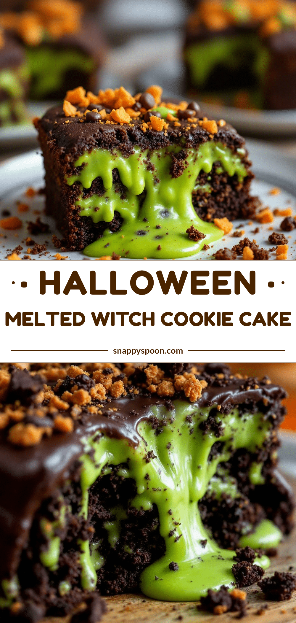 melted witch Halloween cookie cake recipe