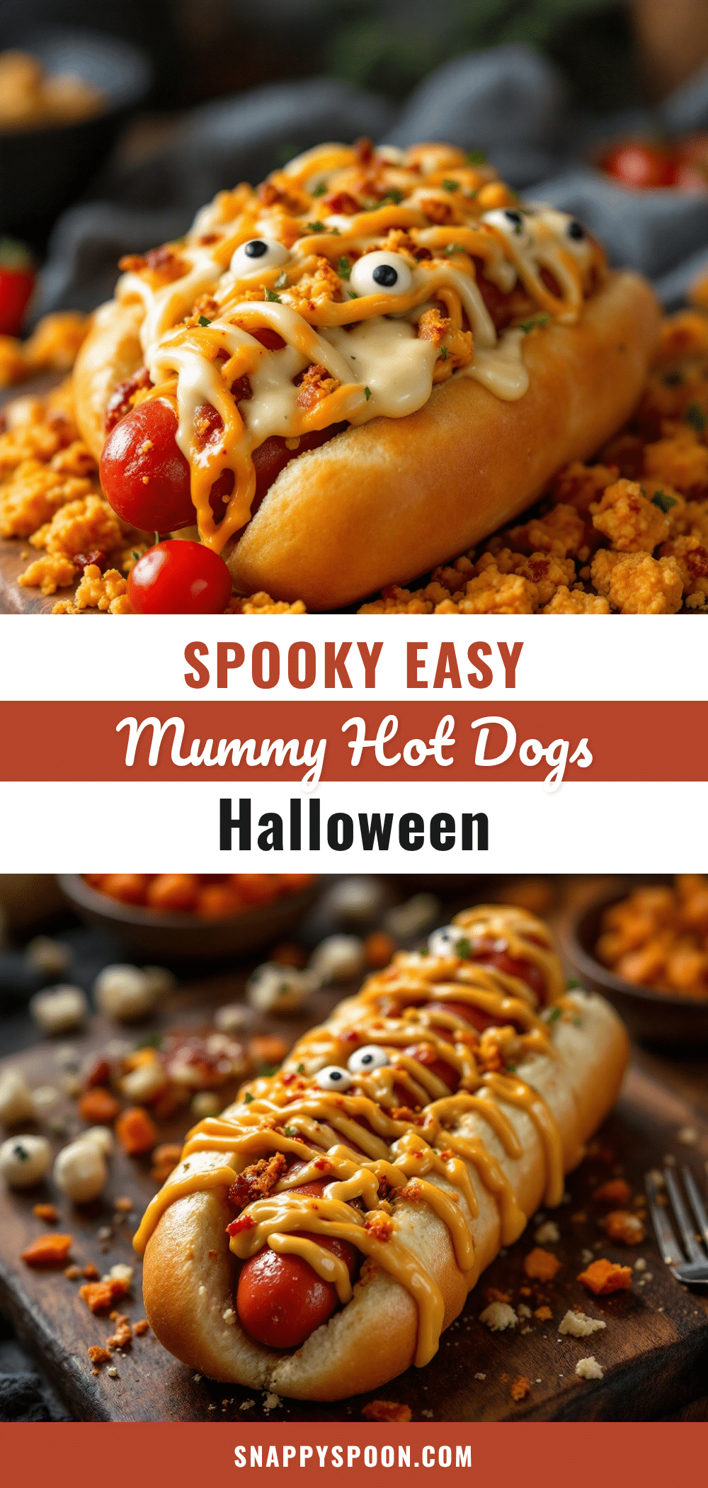 mummy hot dogs halloween dinner board recipe
