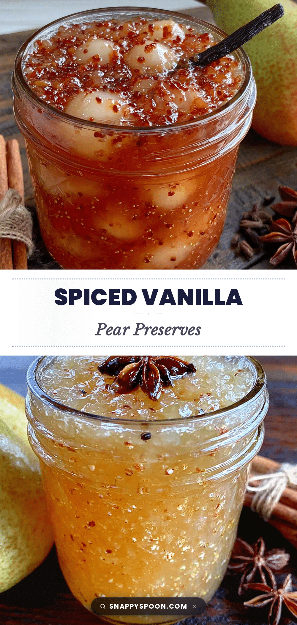 spiced vanilla pear preserves recipe