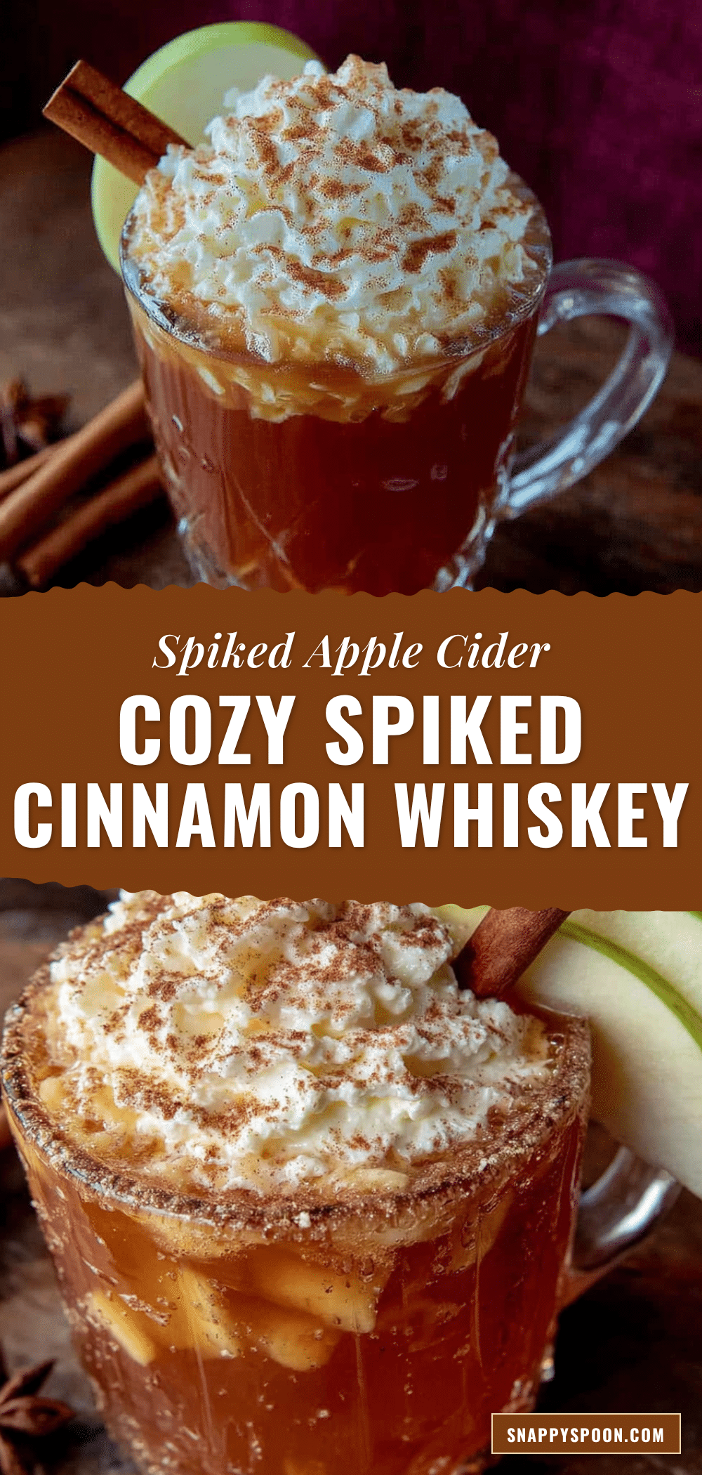 easy spiked apple cider with cinnamon whiskey recipe